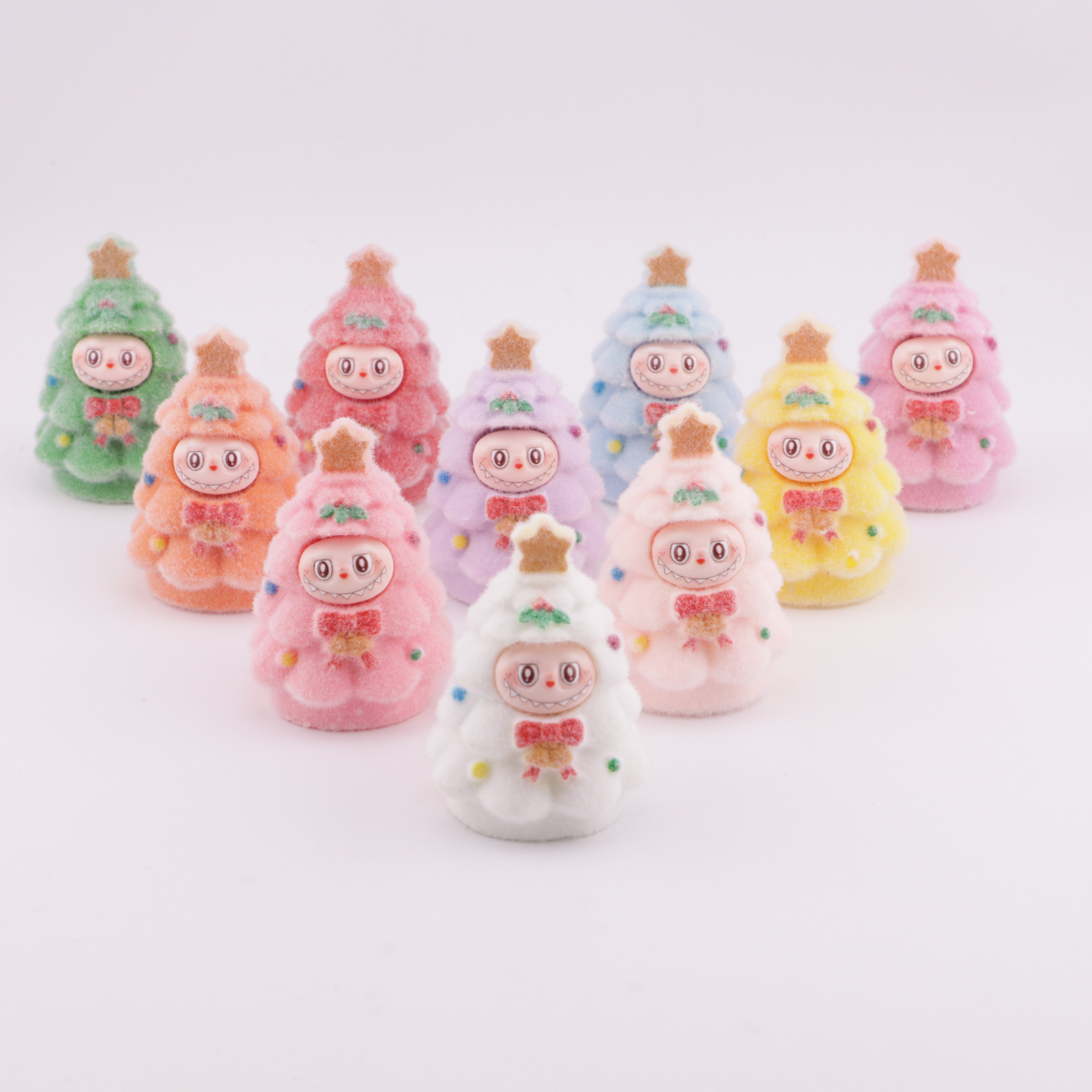 FS6175- Flocked LBB Christmas Tree Beads