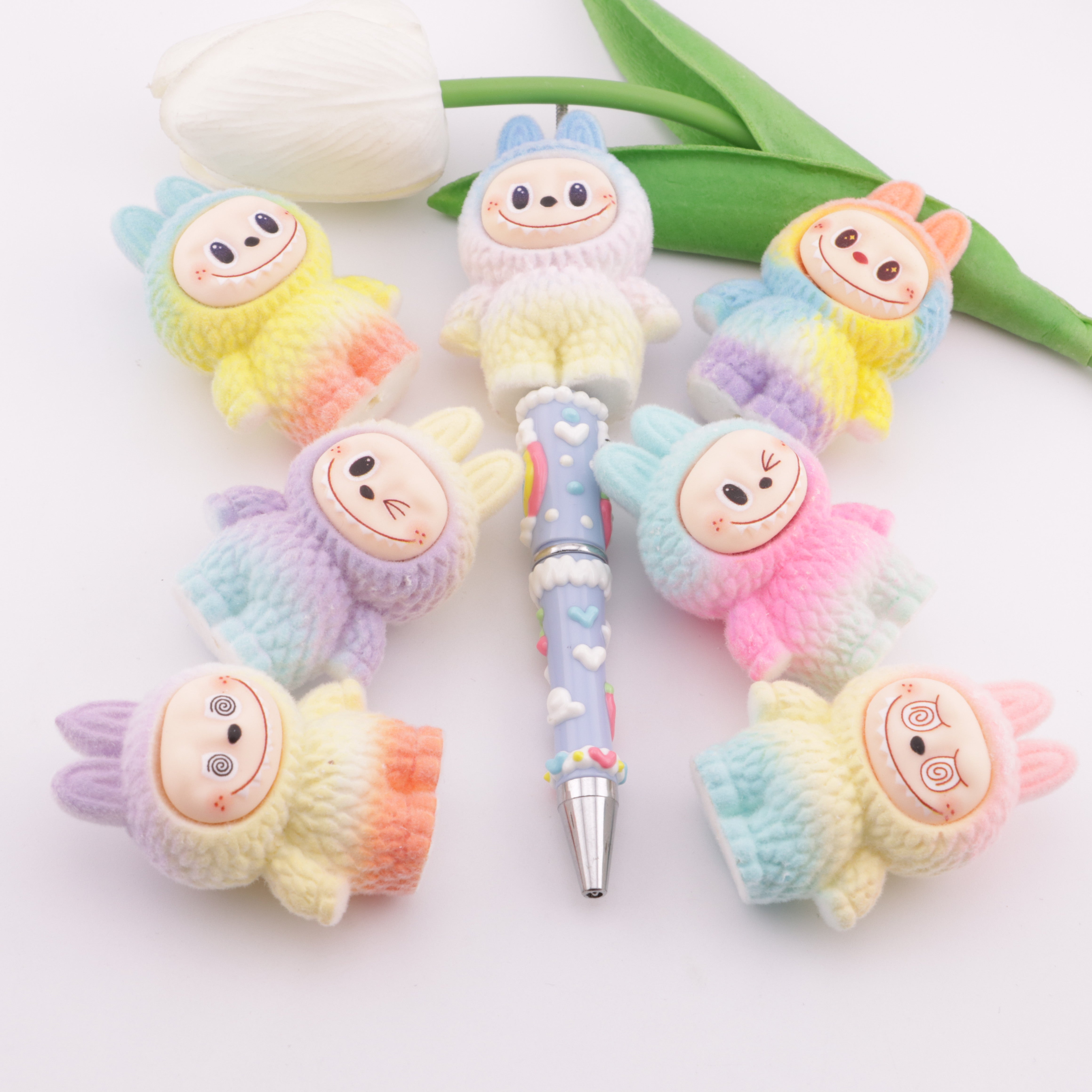 FS6180- Rainbow Color Labubu Resin Beads Fit For Beadable Pens