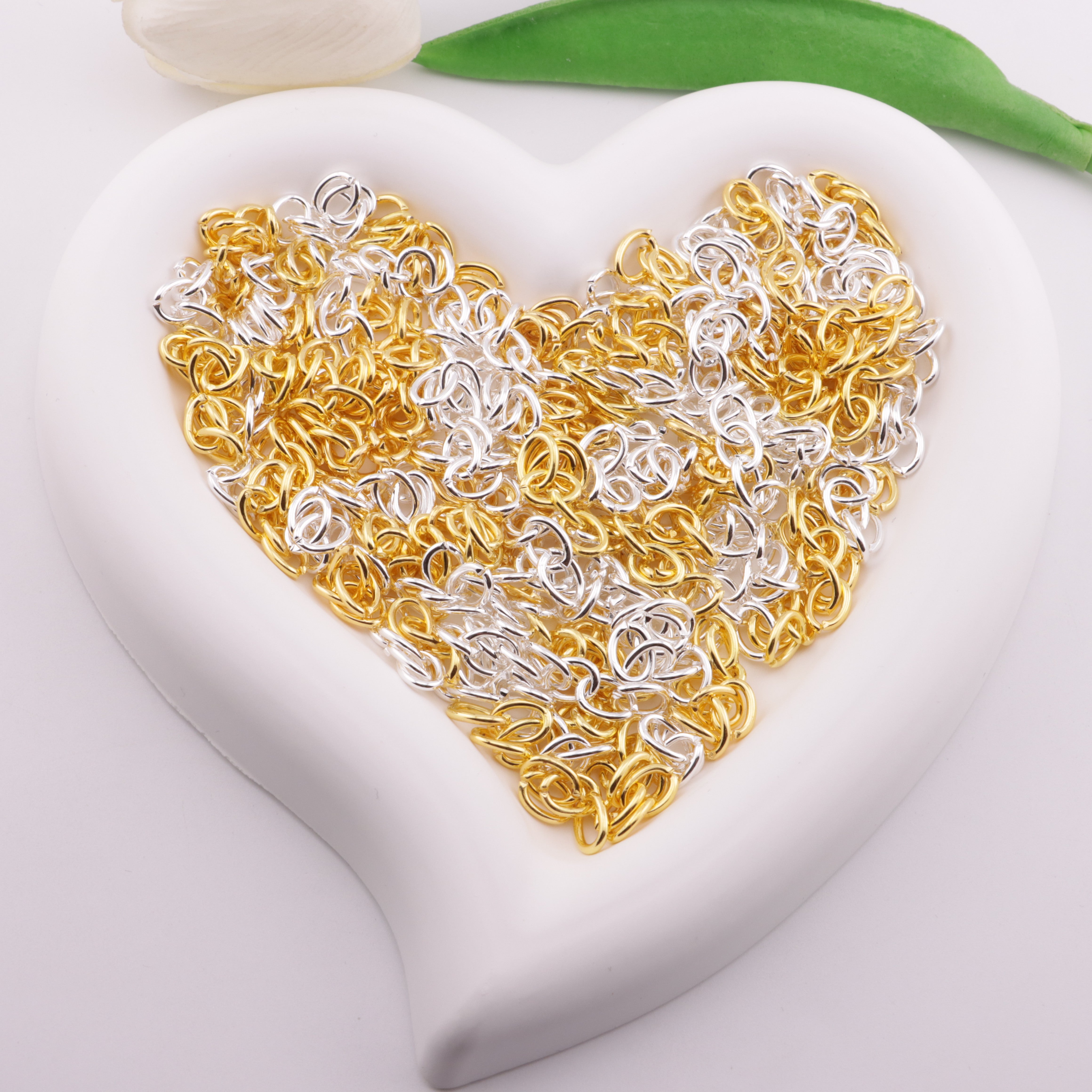 FS6177- 6.5×28mm 4 Section Chain Gold And Silver 4-Section Chain