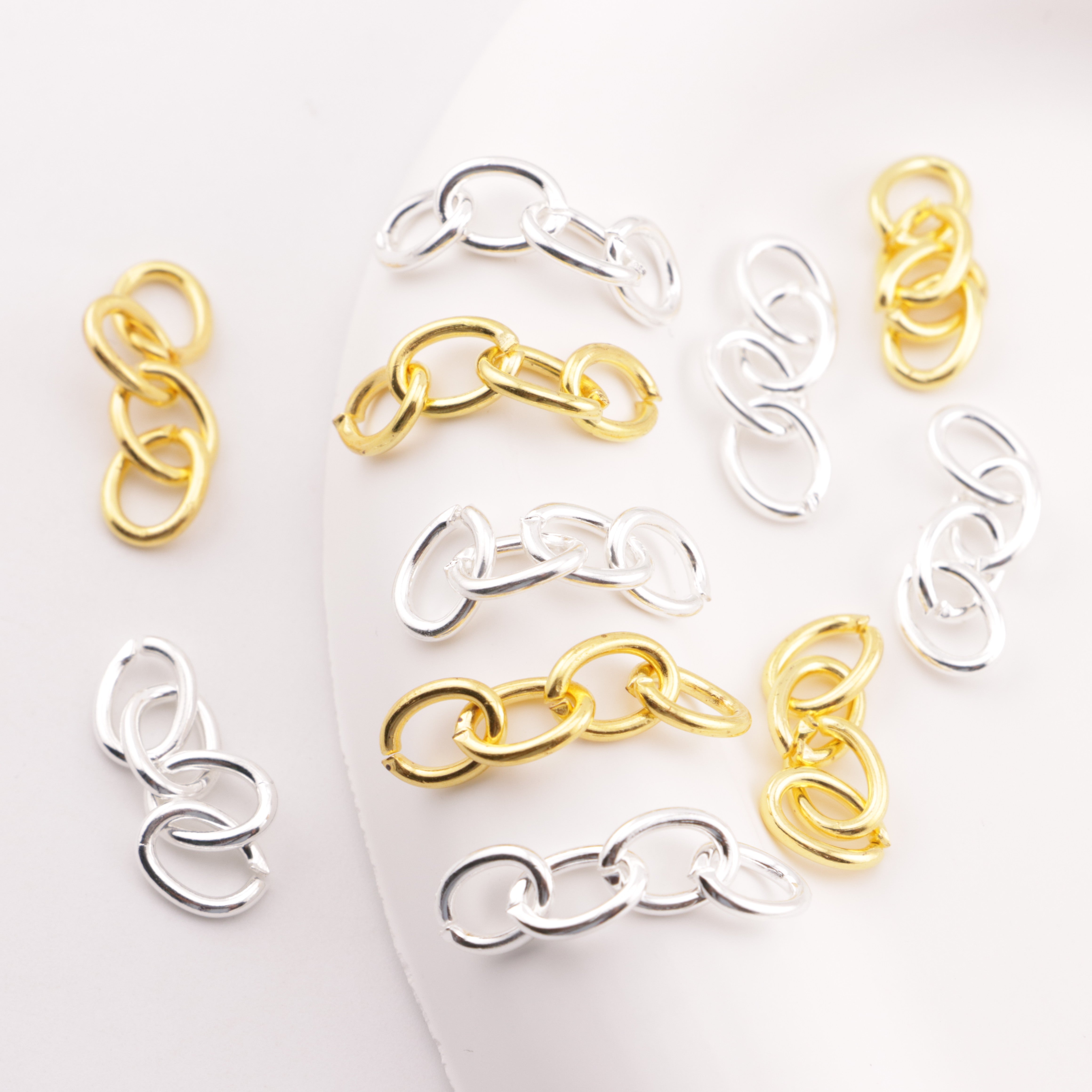 FS6177- 6.5×28mm 4 Section Chain Gold And Silver 4-Section Chain
