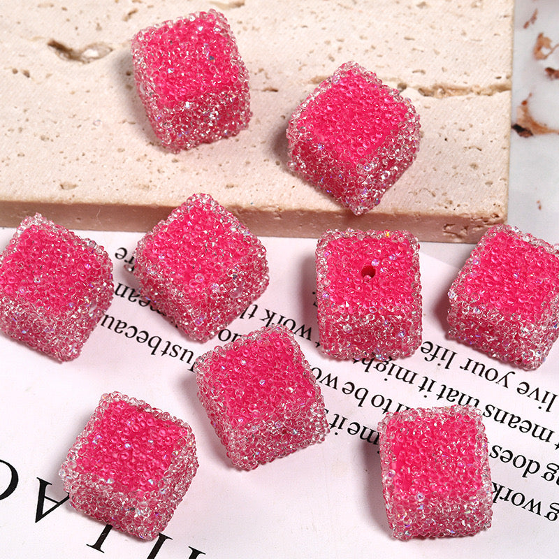 16mm*16mm Solid Color Sugar Cubes Fit For Beadable Pens