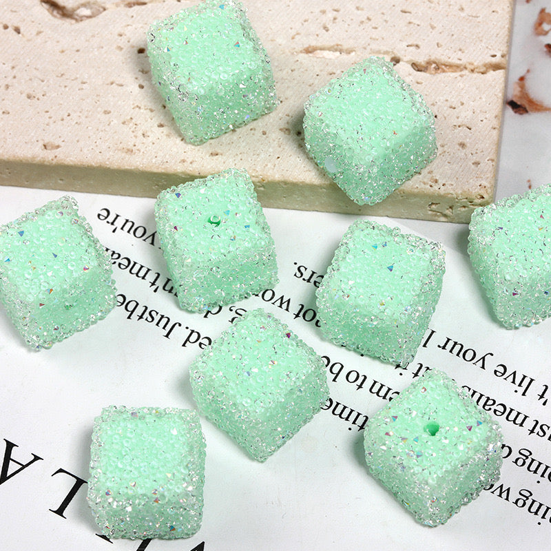 16mm*16mm Solid Color Sugar Cubes Fit For Beadable Pens