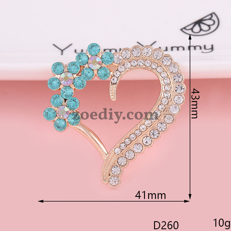 FS1363- Sparkling Plum Blossom Flower Heart Alloy Patch For Making Fancy Beads