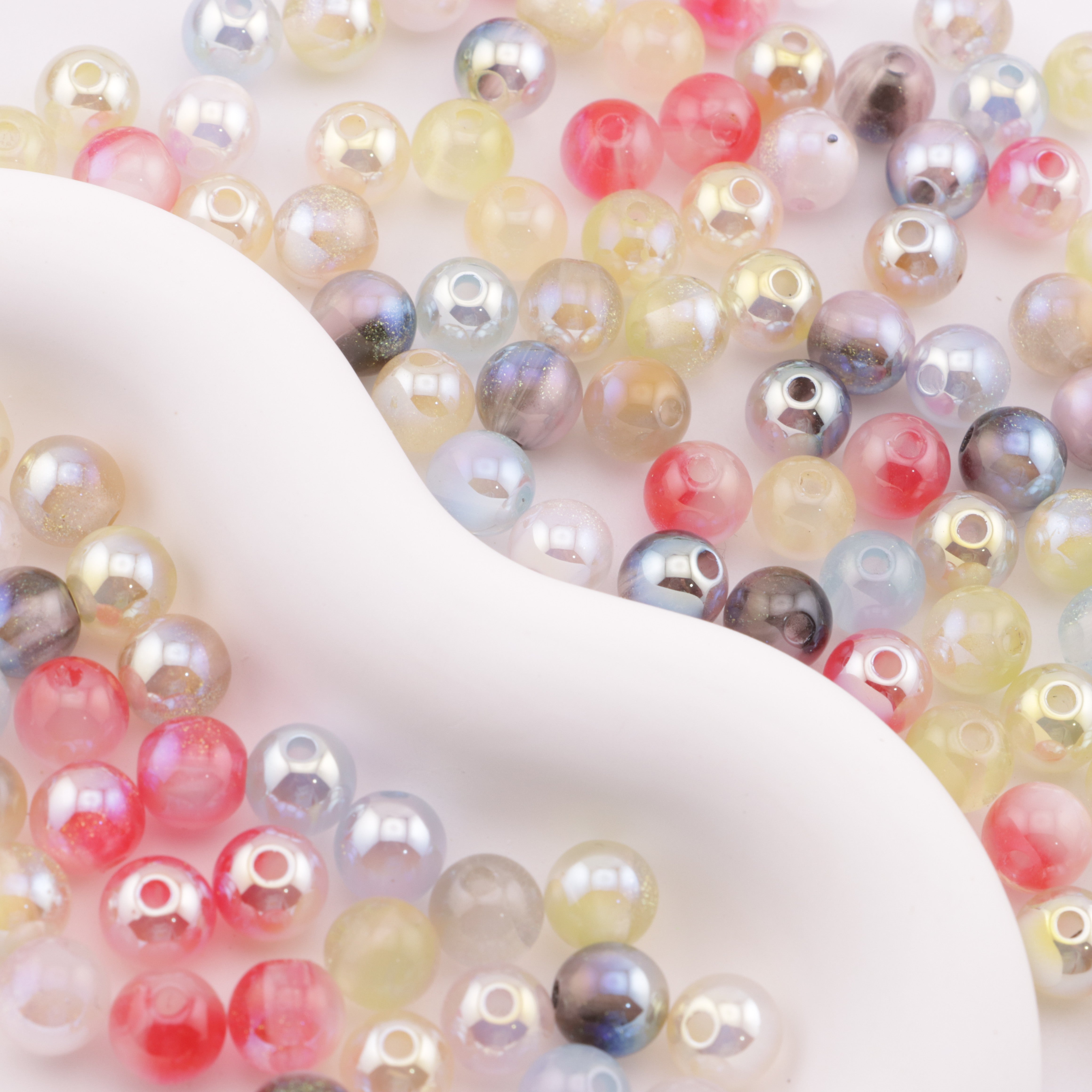 FS6185- 8mm Uv Color Changing Beads Fine Glitter Changing Beads Fit For Pen