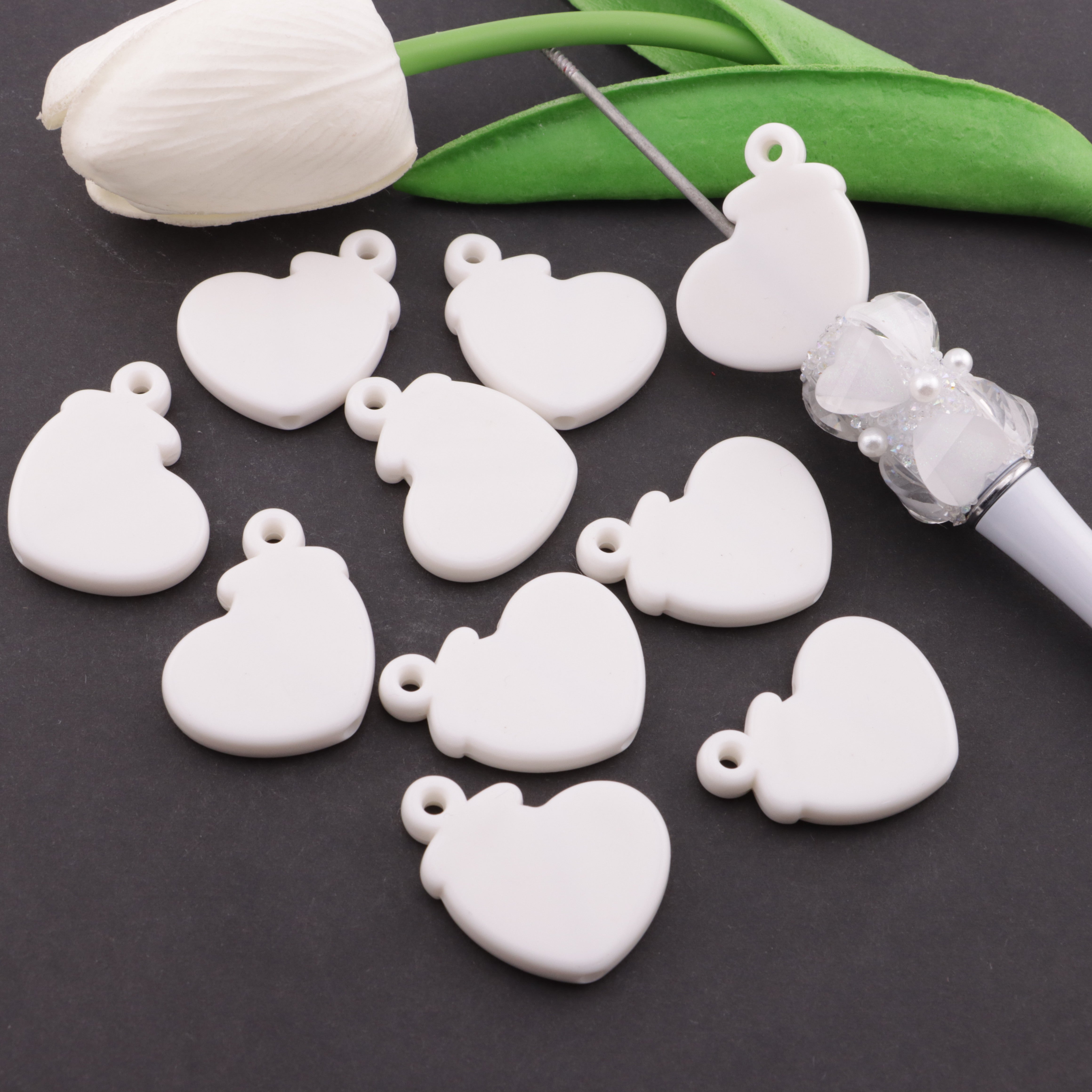 FS6181- Beads Based Beads With Charms Hole Heart-Shaped Hanging Hole Bottom Beads