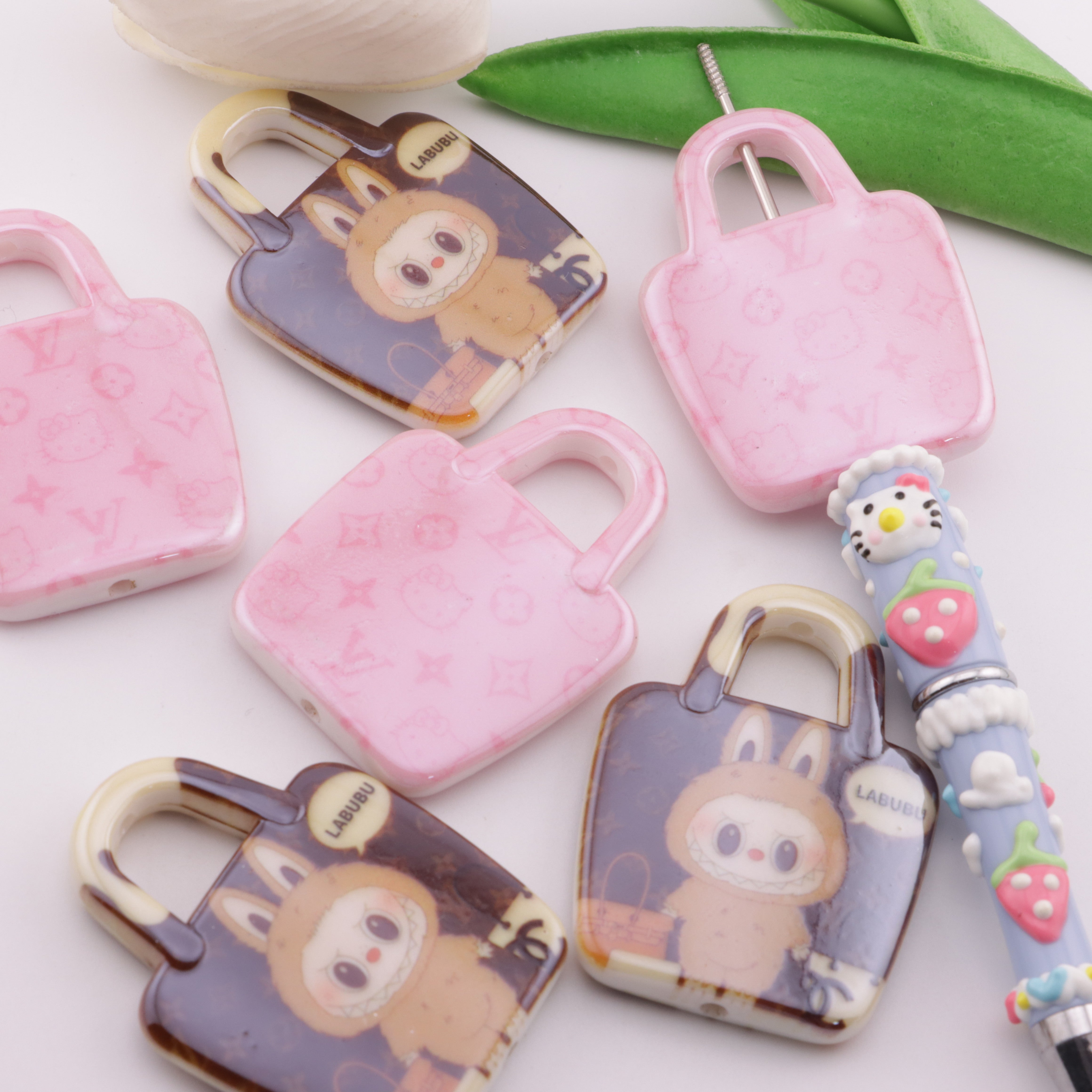 FS3886- 50×37mm LV Bag Acrylic Beads Zoe's DIY Shop