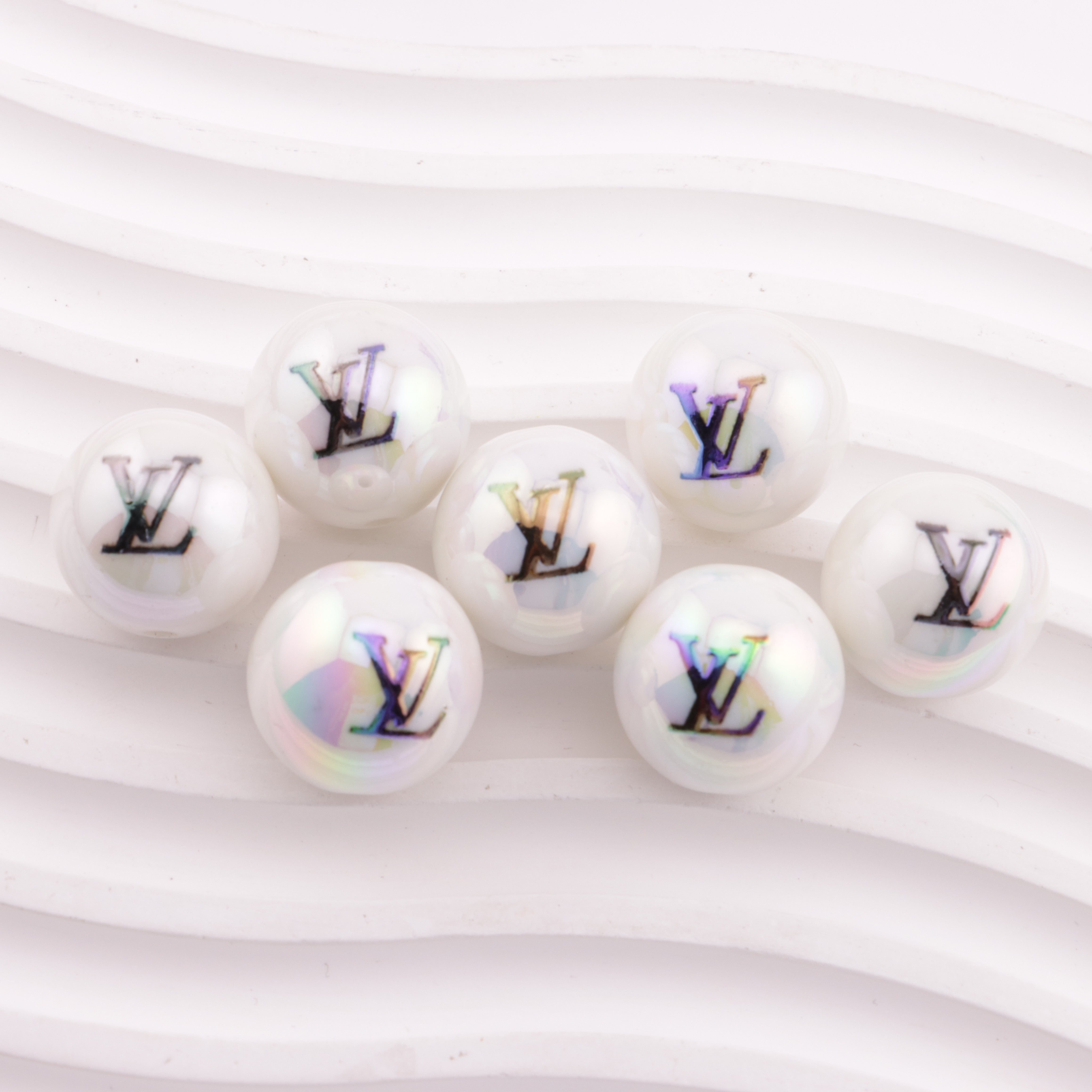 FS5535- 20mm Solid-Color UV-Plated LV Acrylic Beads Zoe's DIY Shop