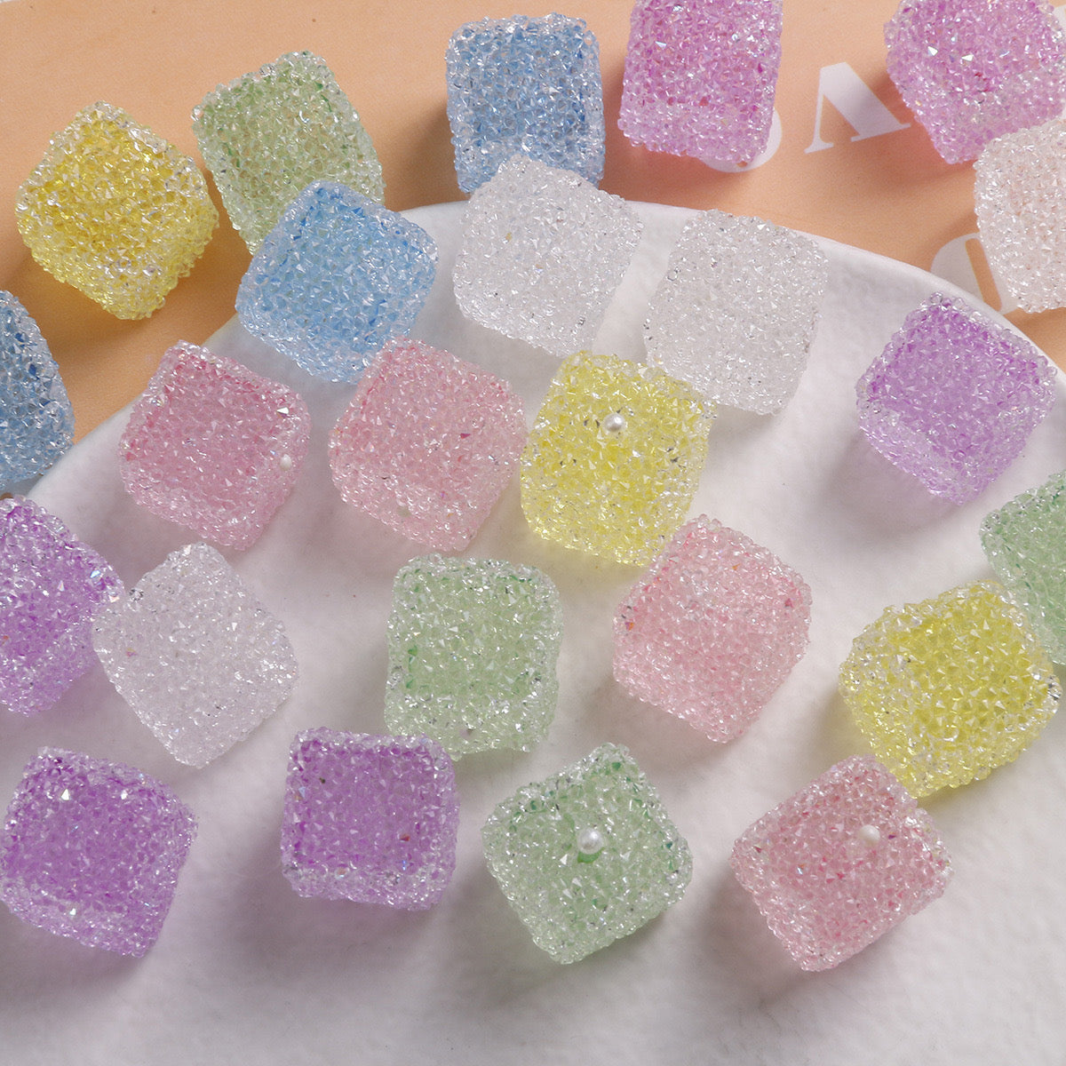 16MM Clear Sugar Cube Beads Fit For Beadable Pens