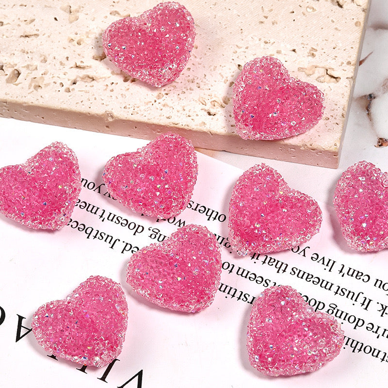 20mm Size Clear Sugar Heart Fit For Beadable Pens