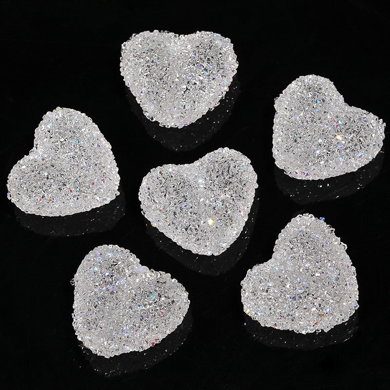 20mm Size Clear Sugar Heart Fit For Beadable Pens