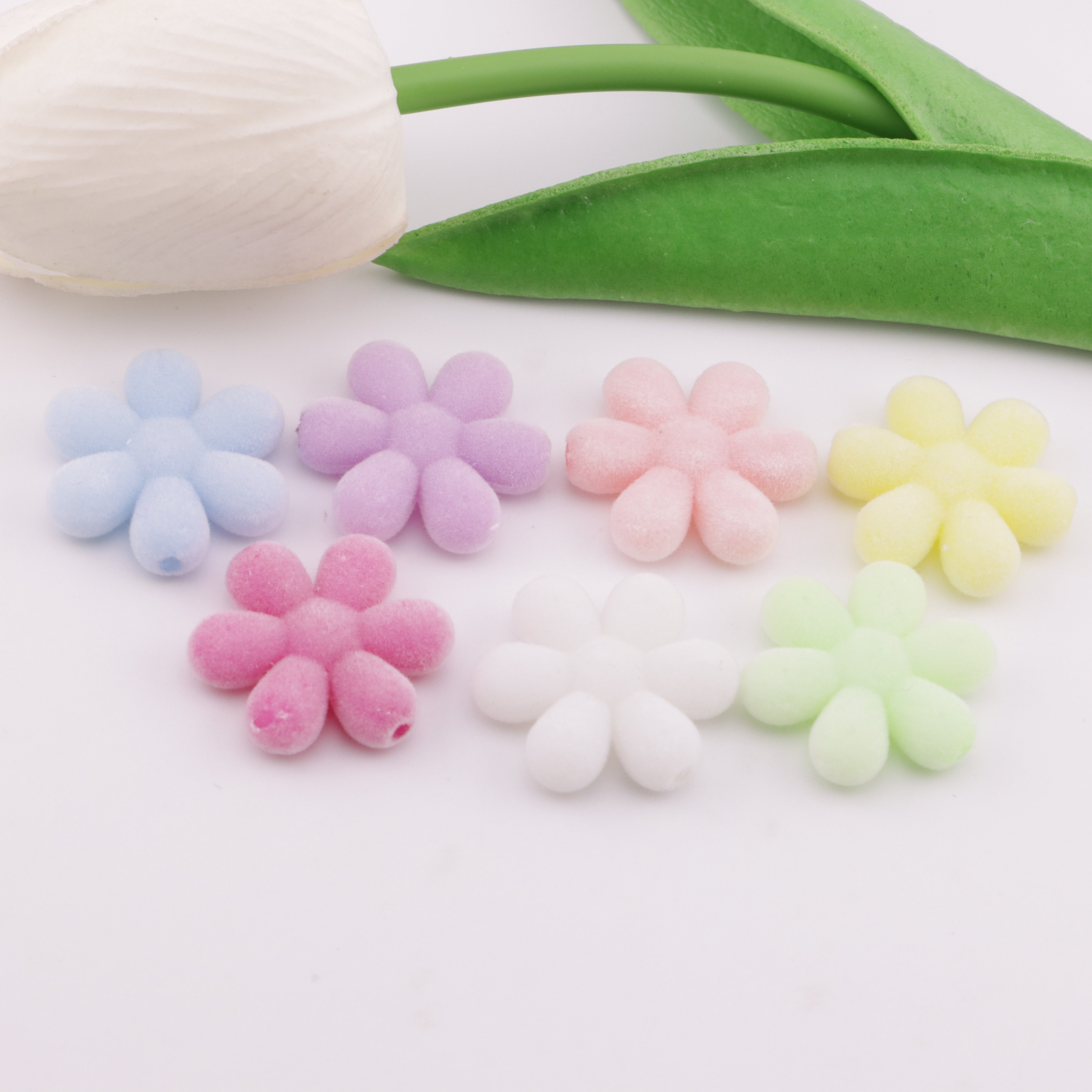 FS0053- 24mm Velvet Snowflake Beads Zoe's DIY Shop