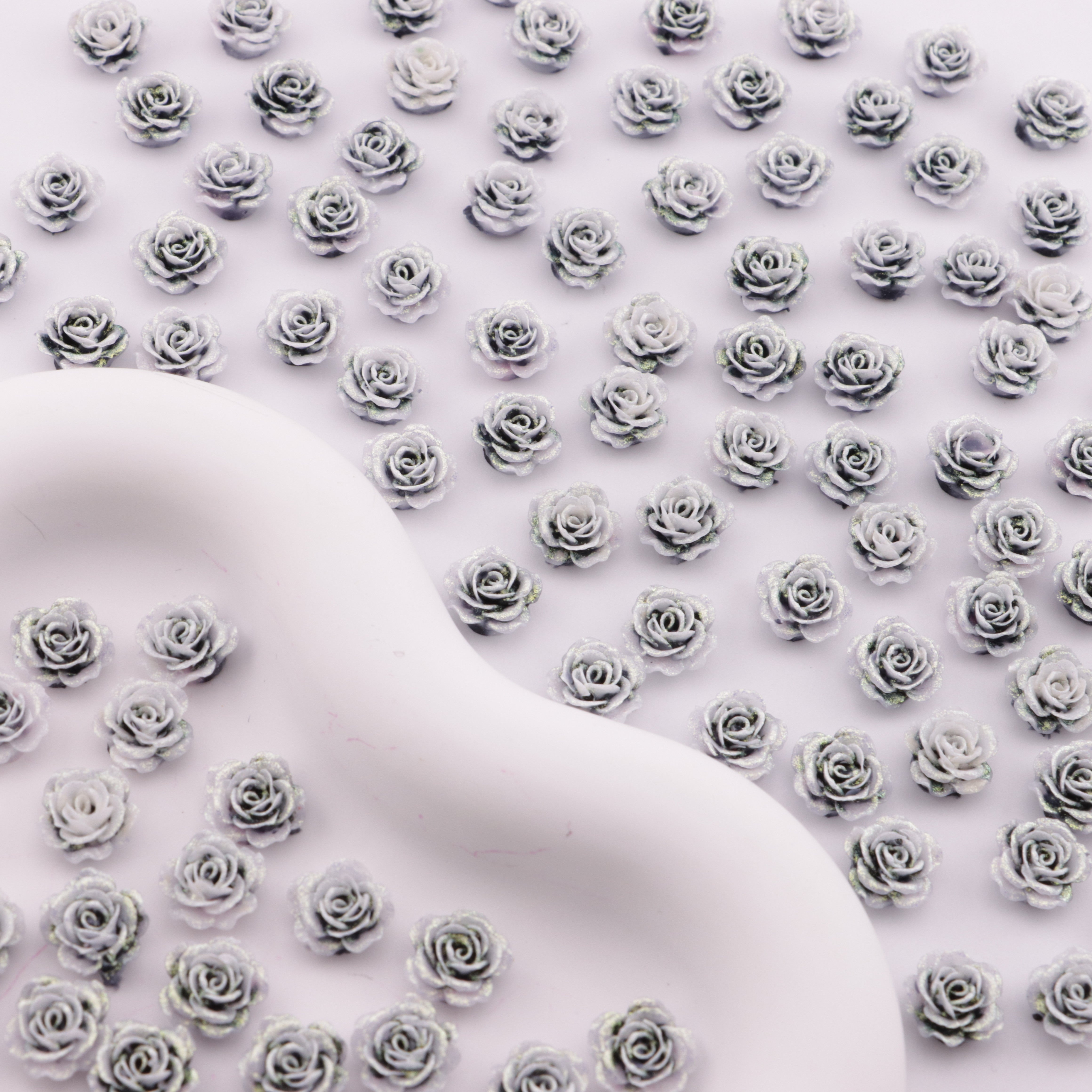 FS6215- 10mm Luminous Soft Flower Charms Night - Glow Soft Flower Patches