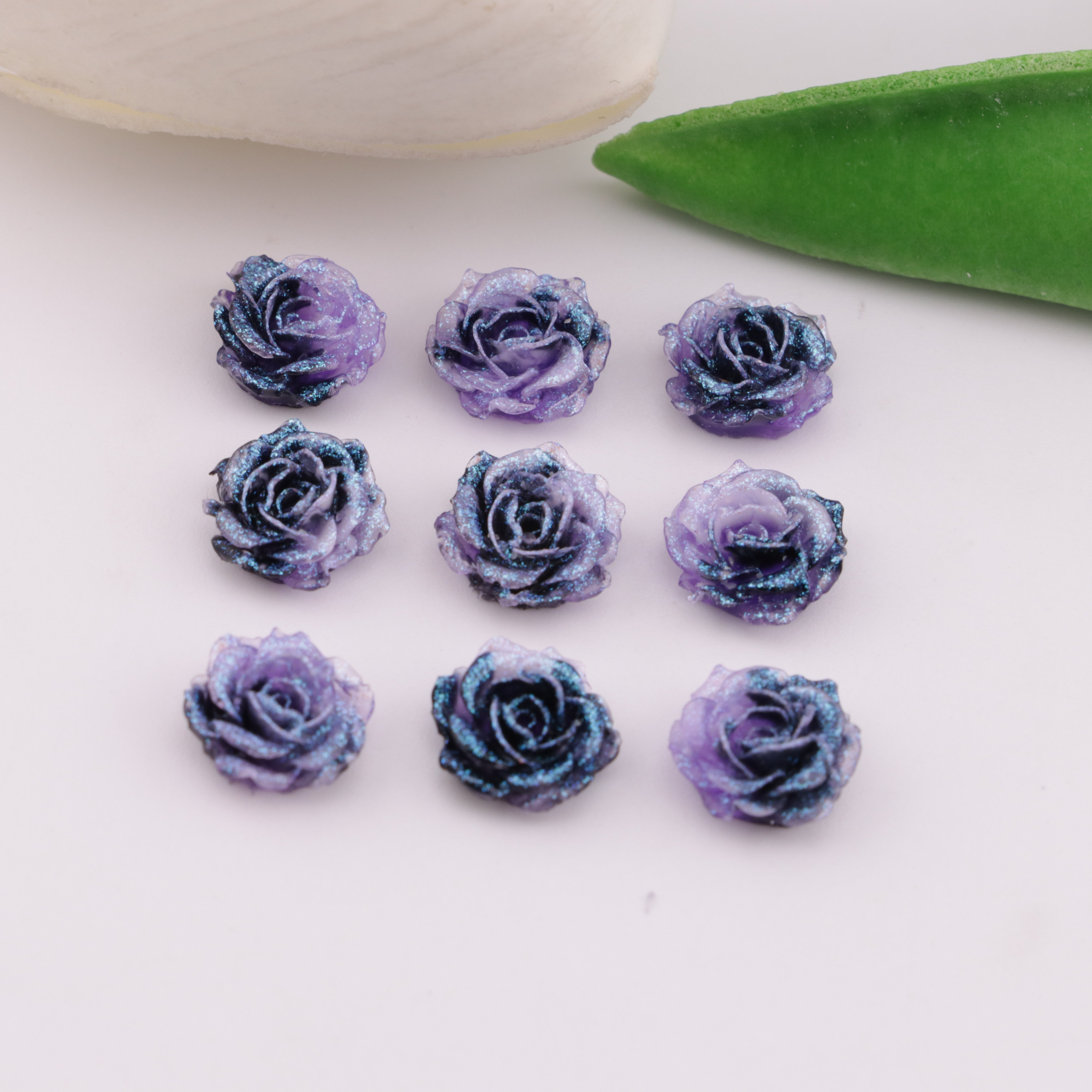 FS6214- 10mm Luminous Soft Flower Charms Night-Light Soft Flower Patches