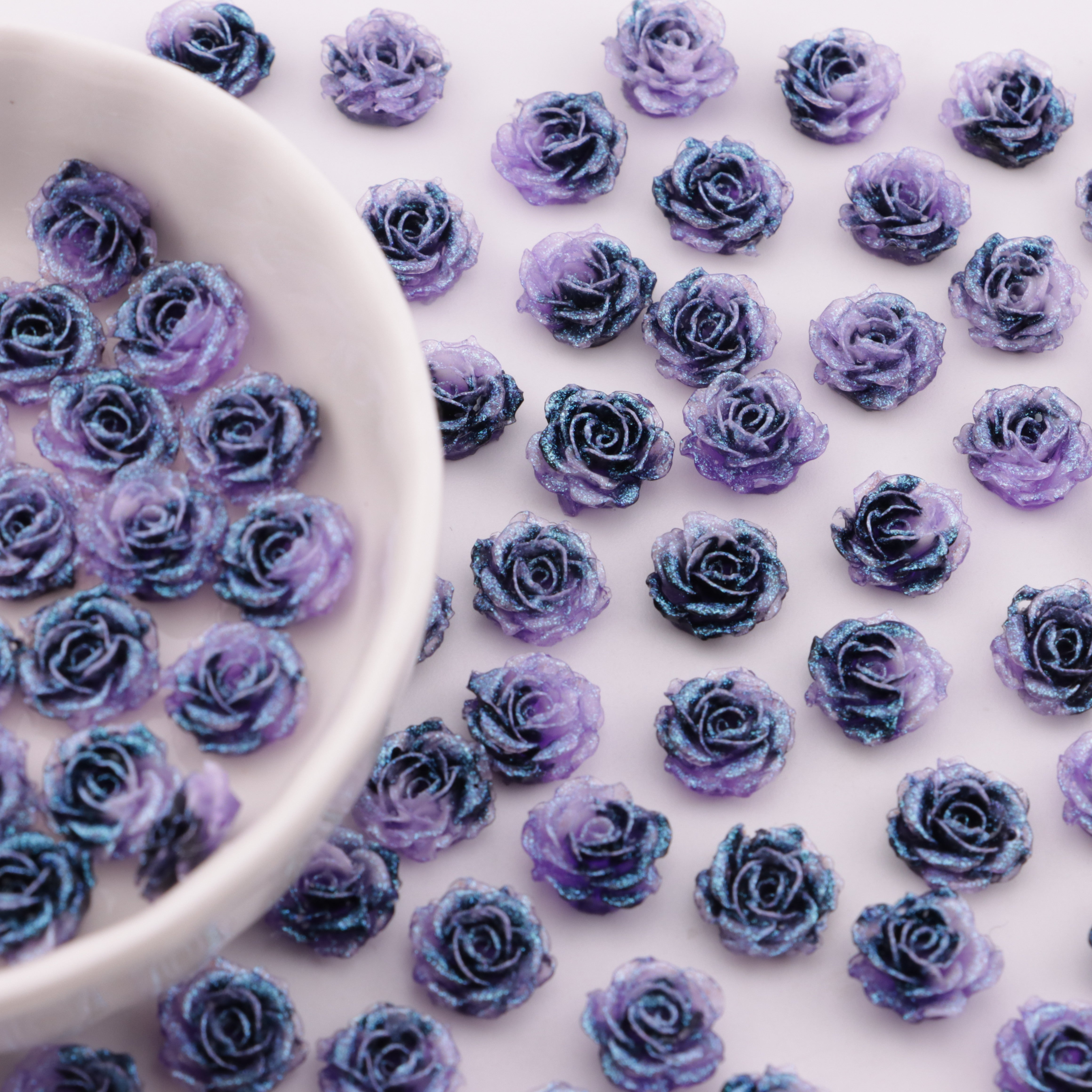 FS6214- 10mm Luminous Soft Flower Charms Night-Light Soft Flower Patches