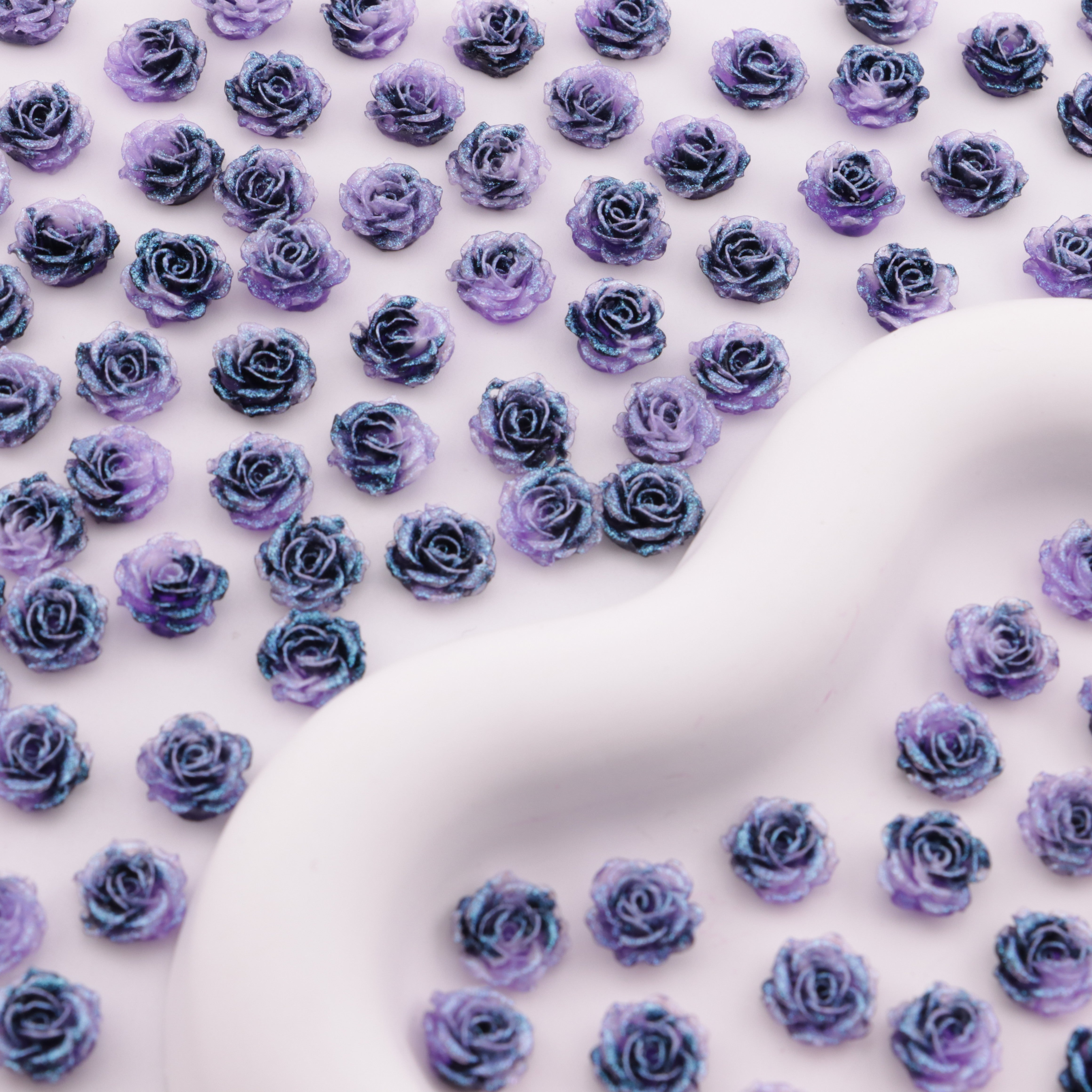 FS6214- 10mm Luminous Soft Flower Charms Night-Light Soft Flower Patches