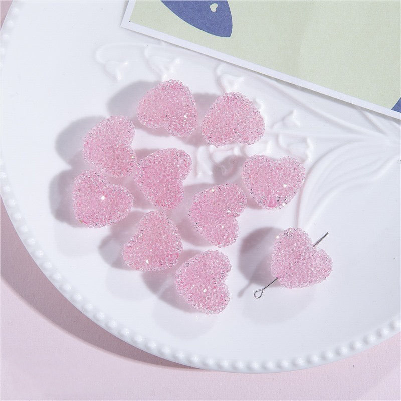 20mm Size Clear Sugar Heart Fit For Beadable Pens