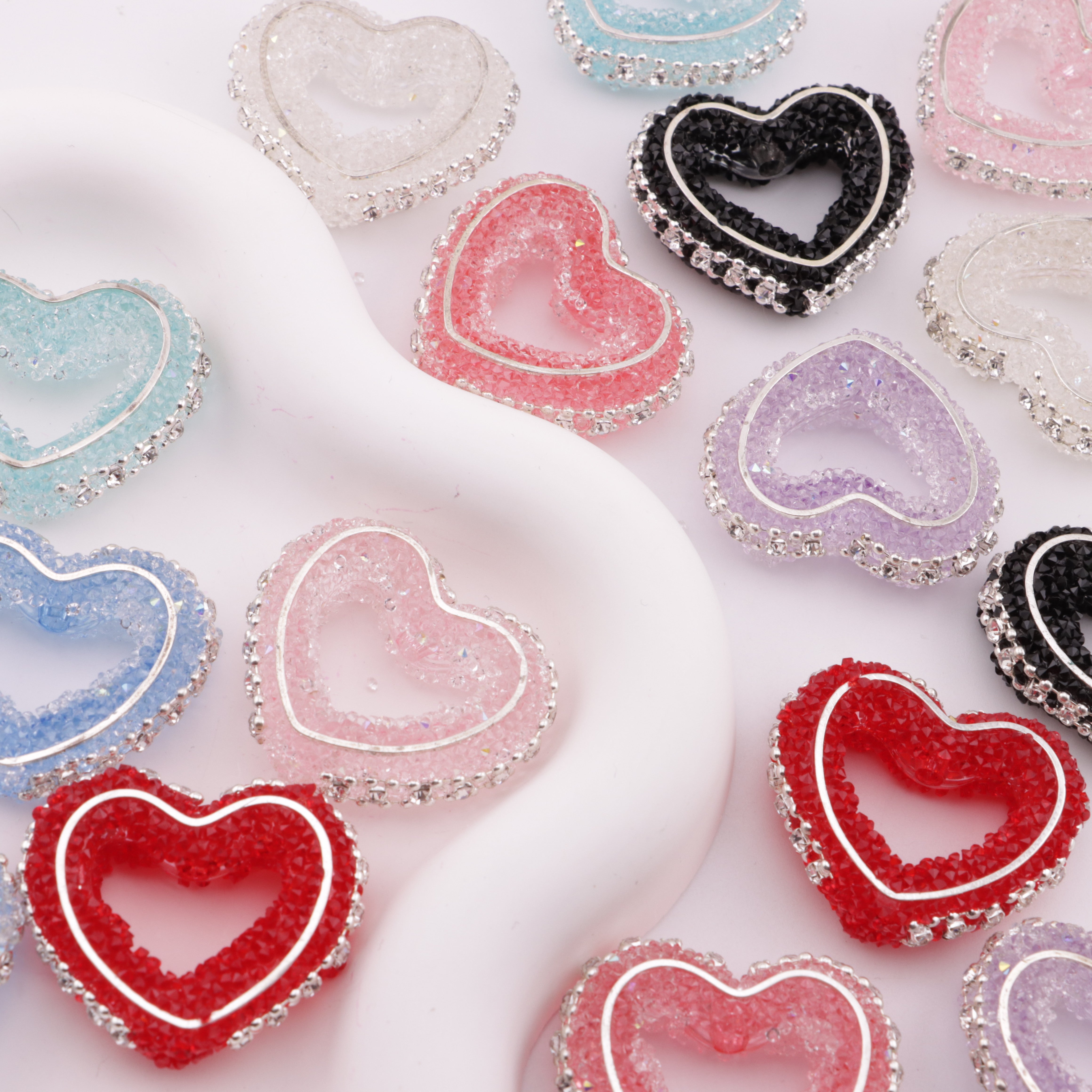FS6233- 28×32Mm Heart-Shaped Granulated Sugar Frame