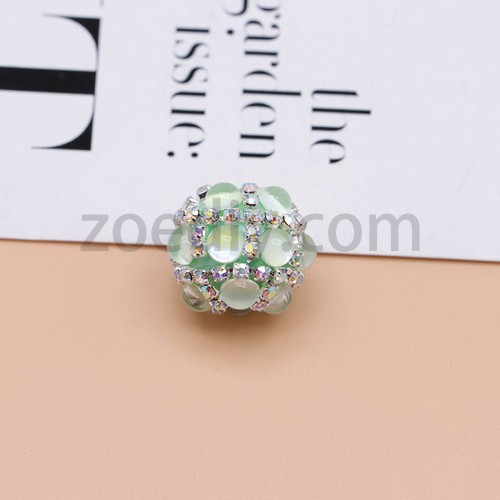 FS0366-16MM 혼합 색상 진주 풀 다이아몬드 인어 유리 구슬 (비즈 펜용)