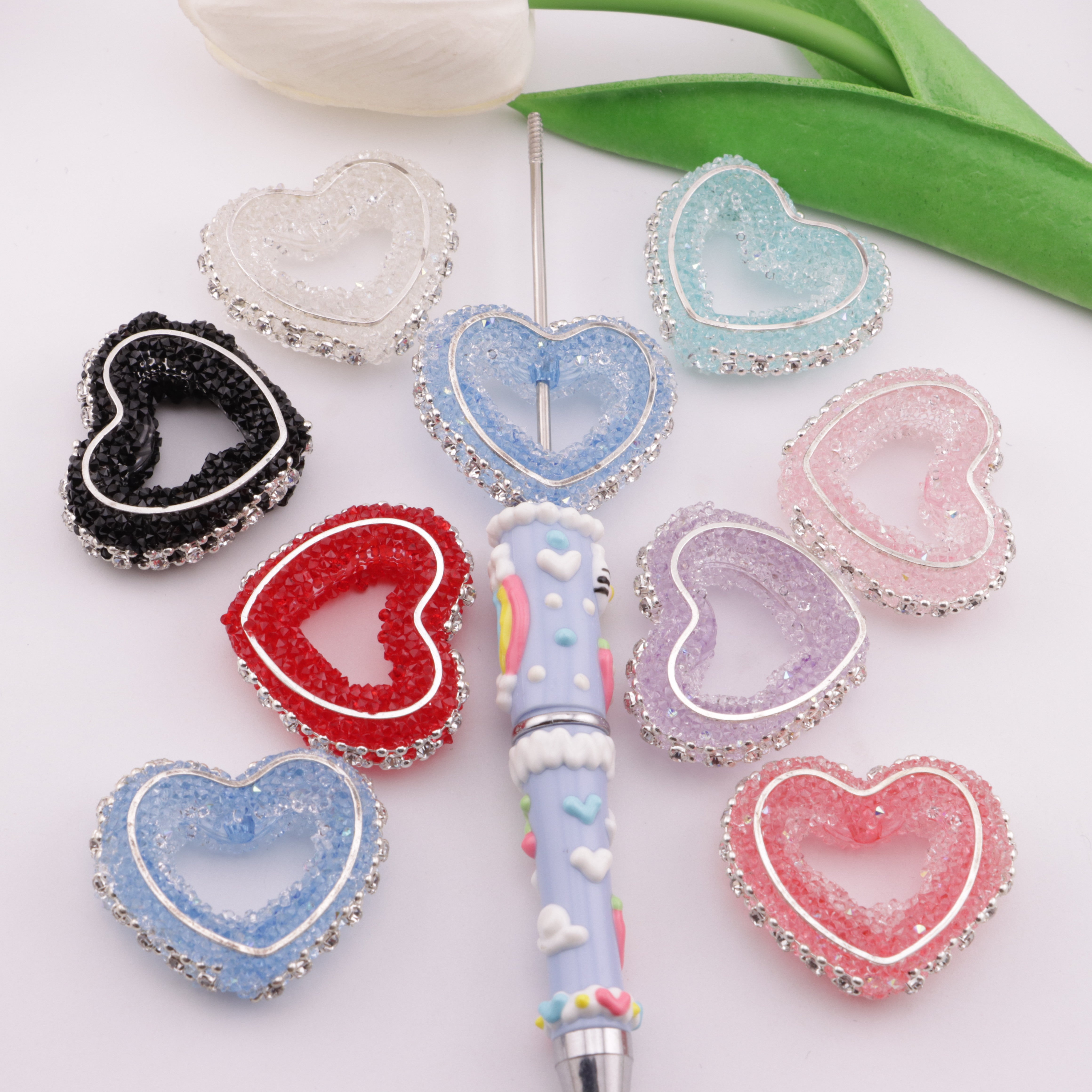 FS6233- 28×32Mm Heart-Shaped Granulated Sugar Frame