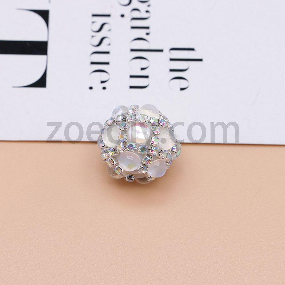 FS0366-16MM 혼합 색상 진주 풀 다이아몬드 인어 유리 구슬 (비즈 펜용)