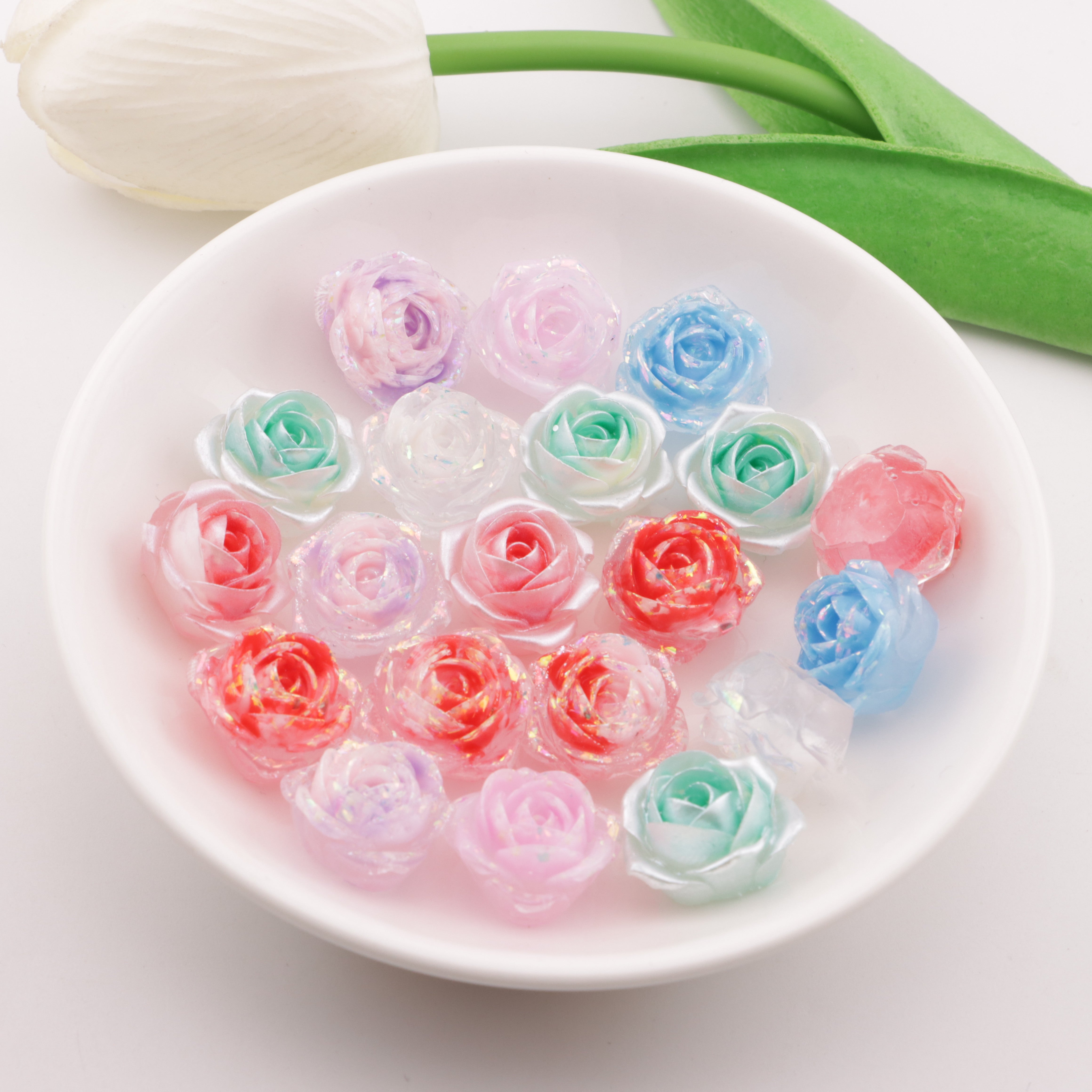 FS6245- 17mm Rose Soft Flower Glow-In-The-Dark
