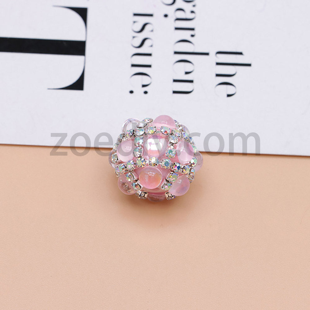FS0366-16MM 혼합 색상 진주 풀 다이아몬드 인어 유리 구슬 (비즈 펜용)