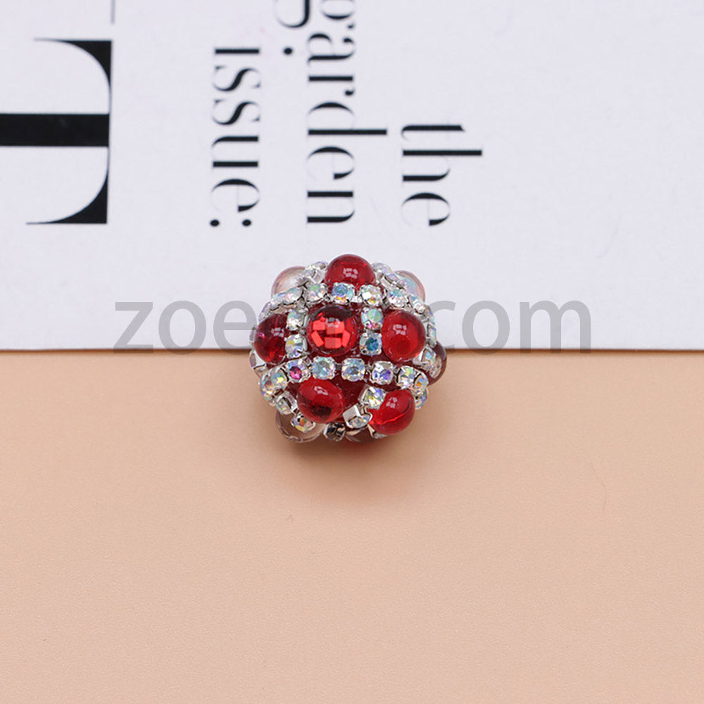 FS0366-16MM 혼합 색상 진주 풀 다이아몬드 인어 유리 구슬 (비즈 펜용)
