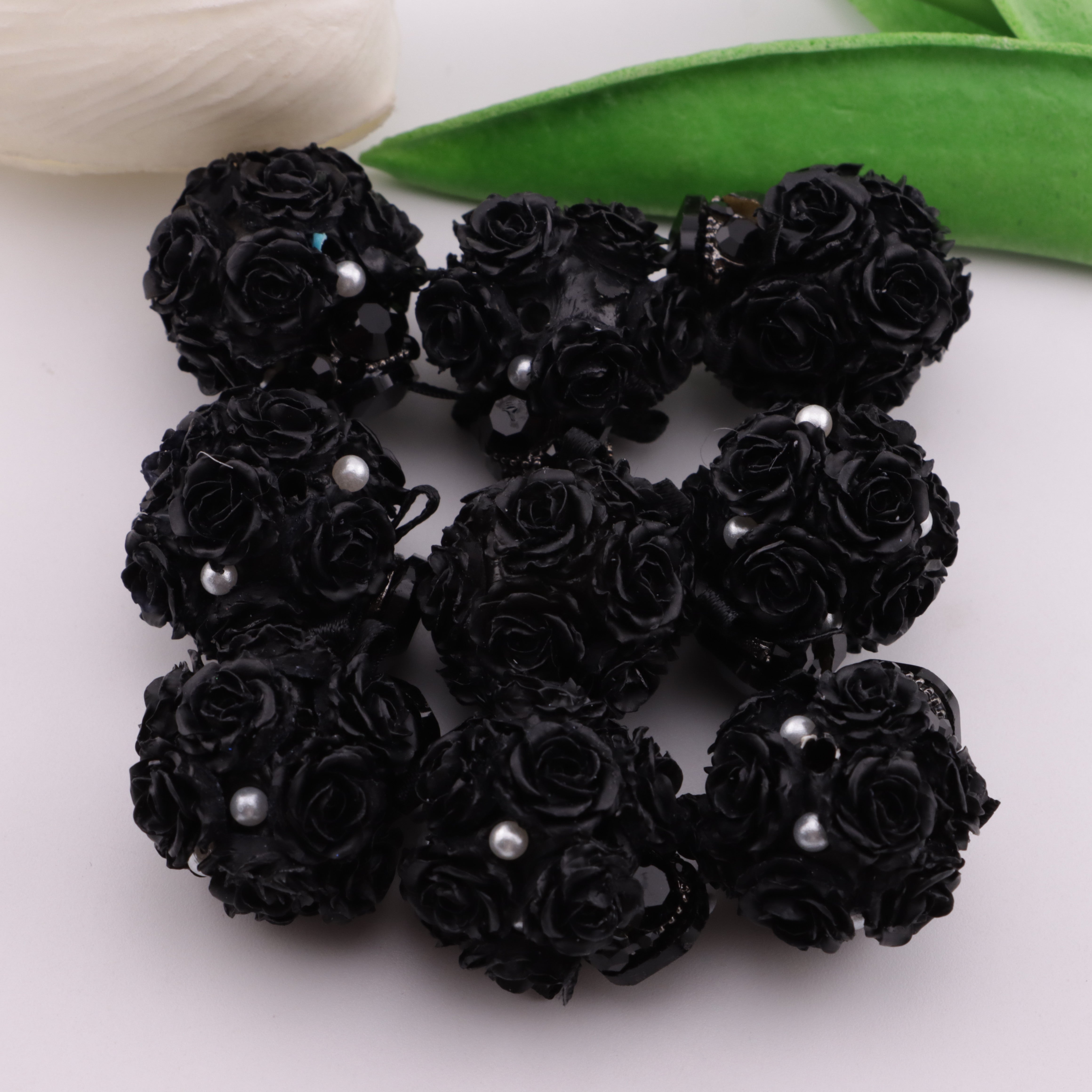 FS6266- 18mm Drilled Flower Ball Ceramic Clay Beads
