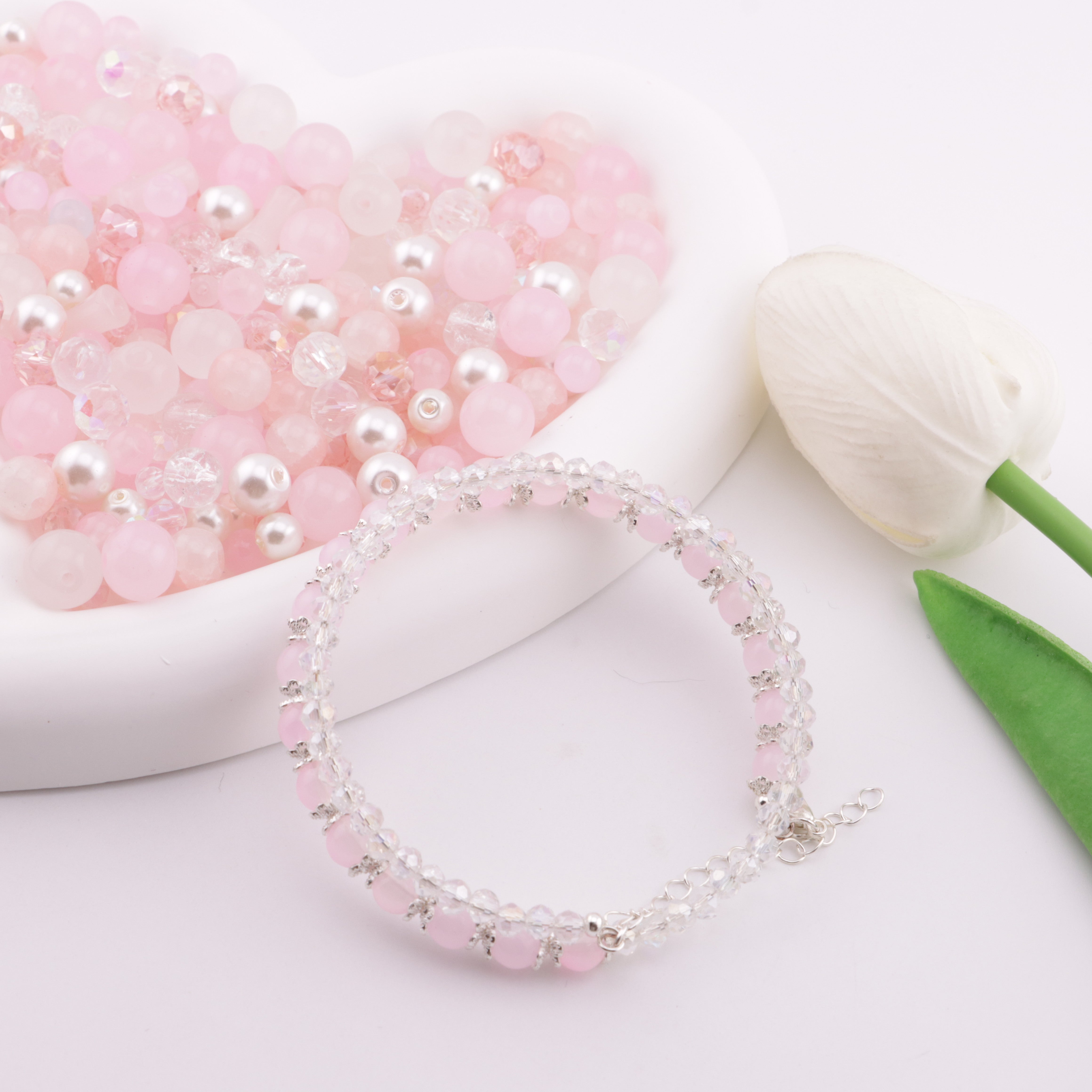 FS3833- Pink Series Mixed Style Glass Beads