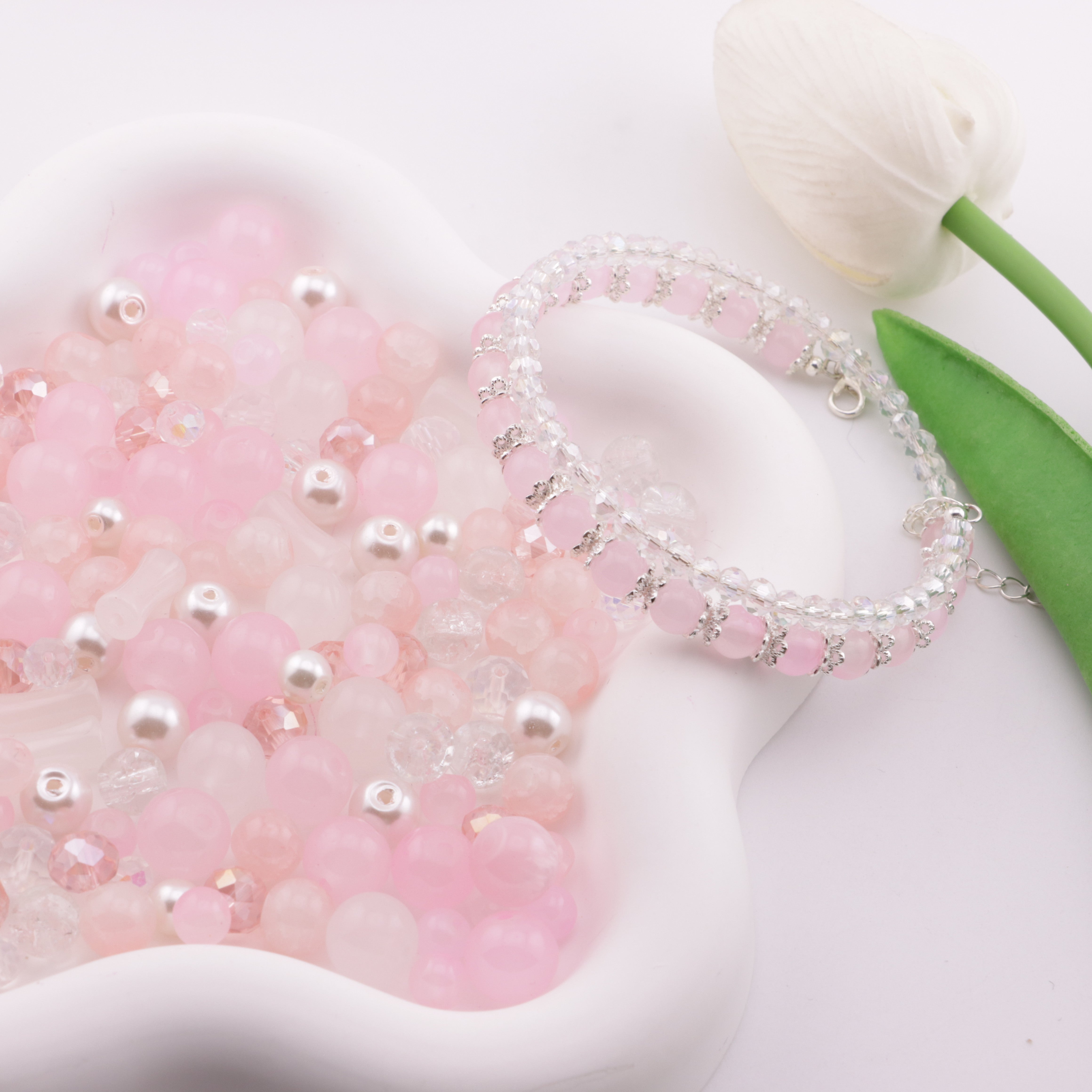 FS3833- Pink Series Mixed Style Glass Beads