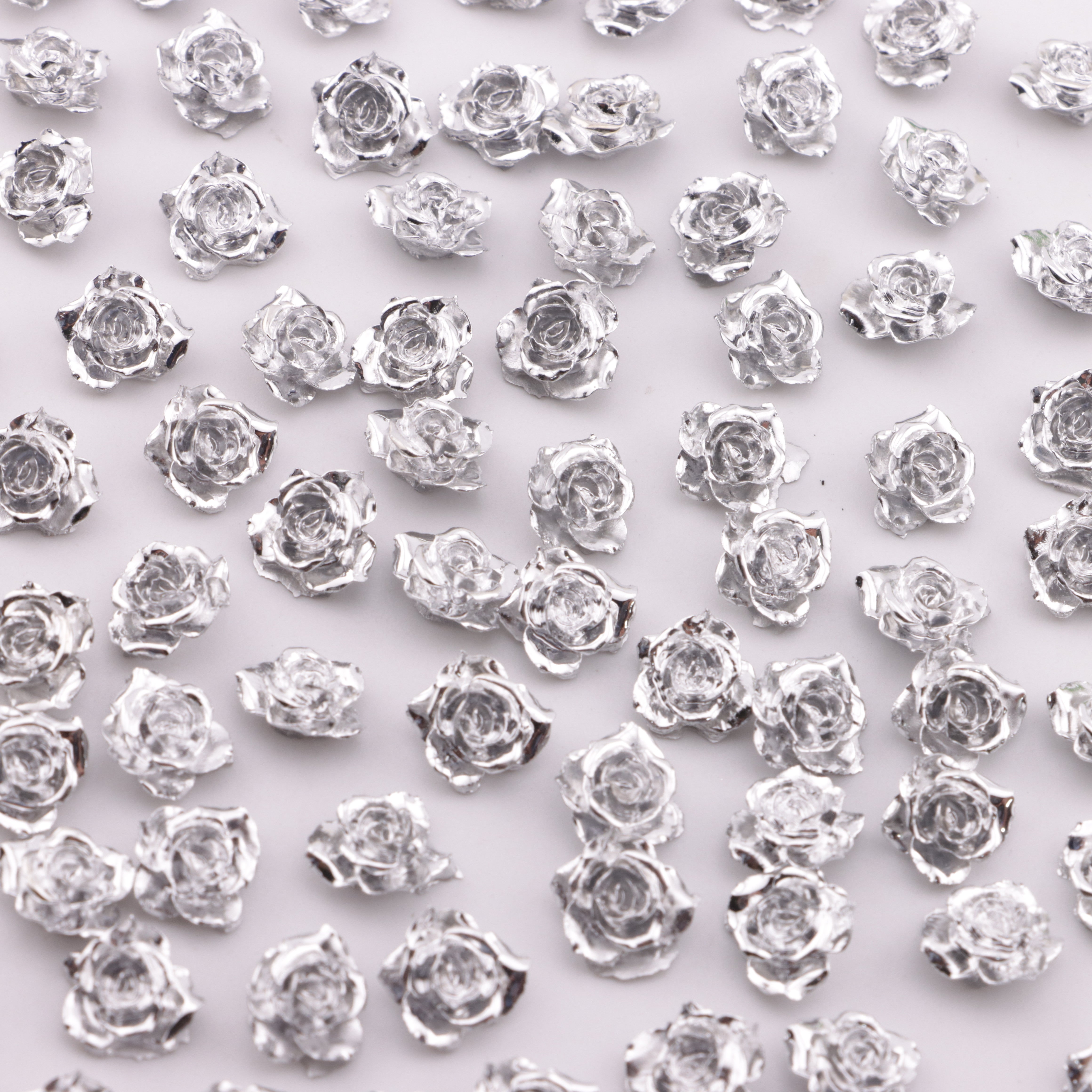 FS6289- About 10mm Silver Soft Flower Charms