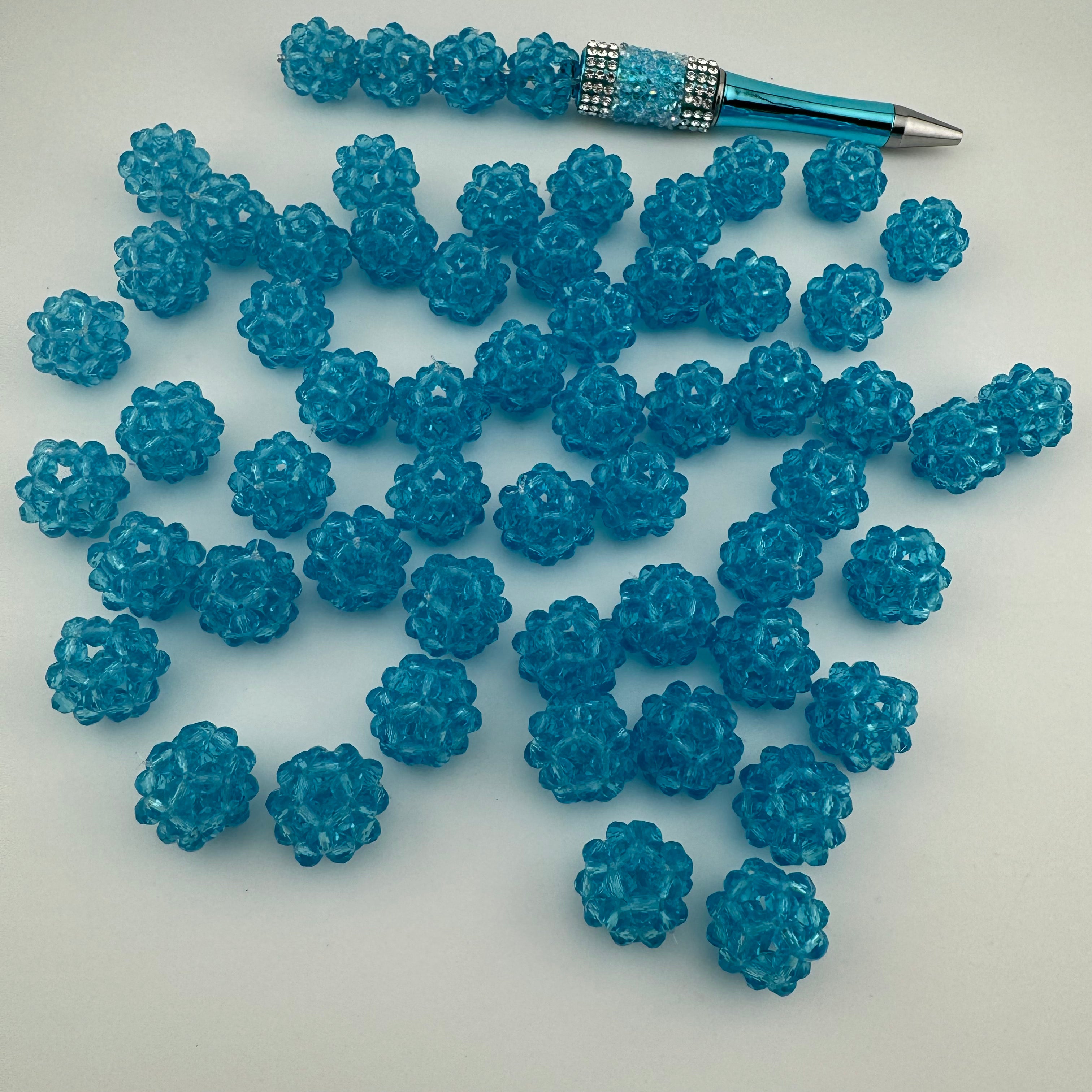 16MM Mixed Color Woven Zircon Balls Acrylic Beads Fit For Beadable Pens