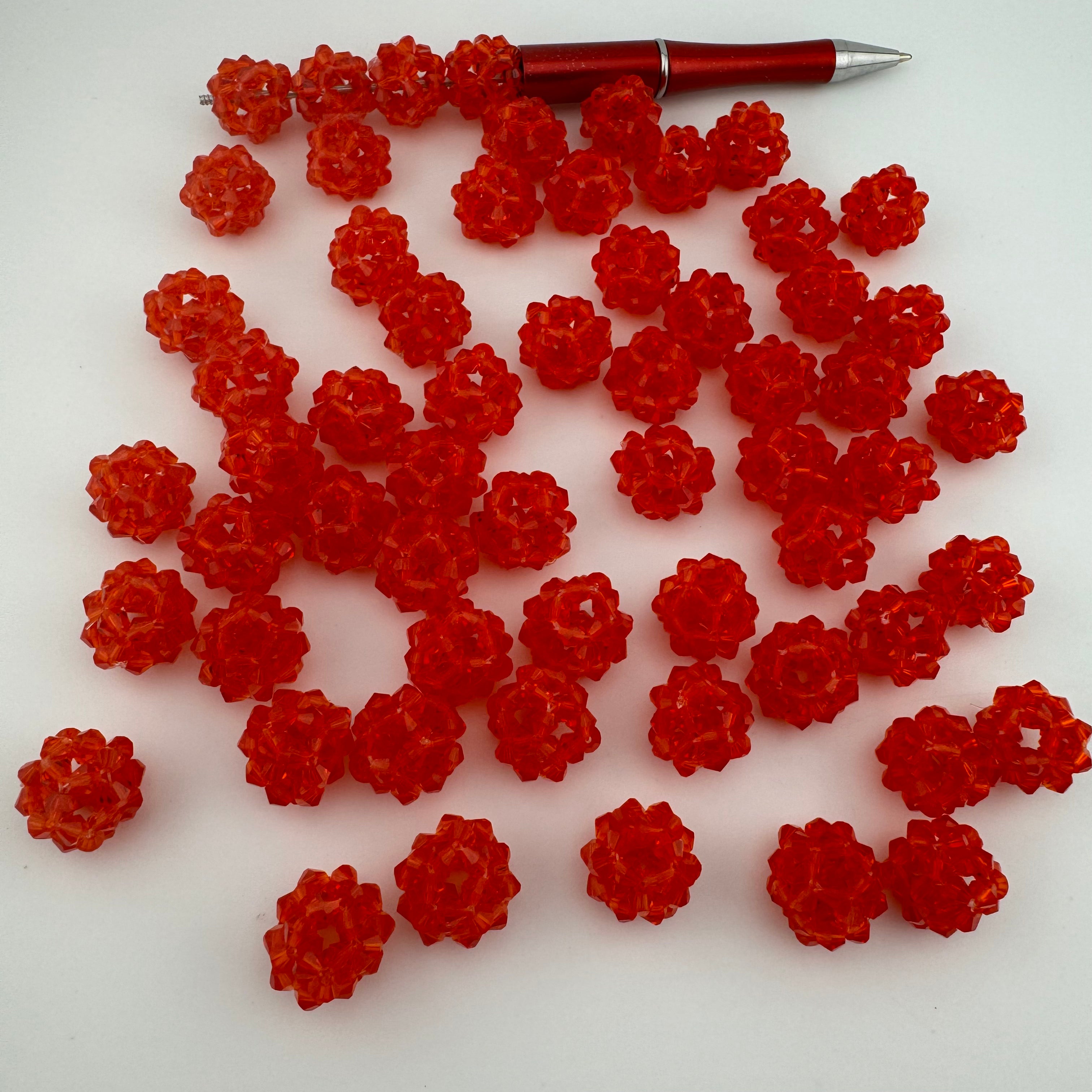 16MM Mixed Color Woven Zircon Balls Acrylic Beads Fit For Beadable Pens