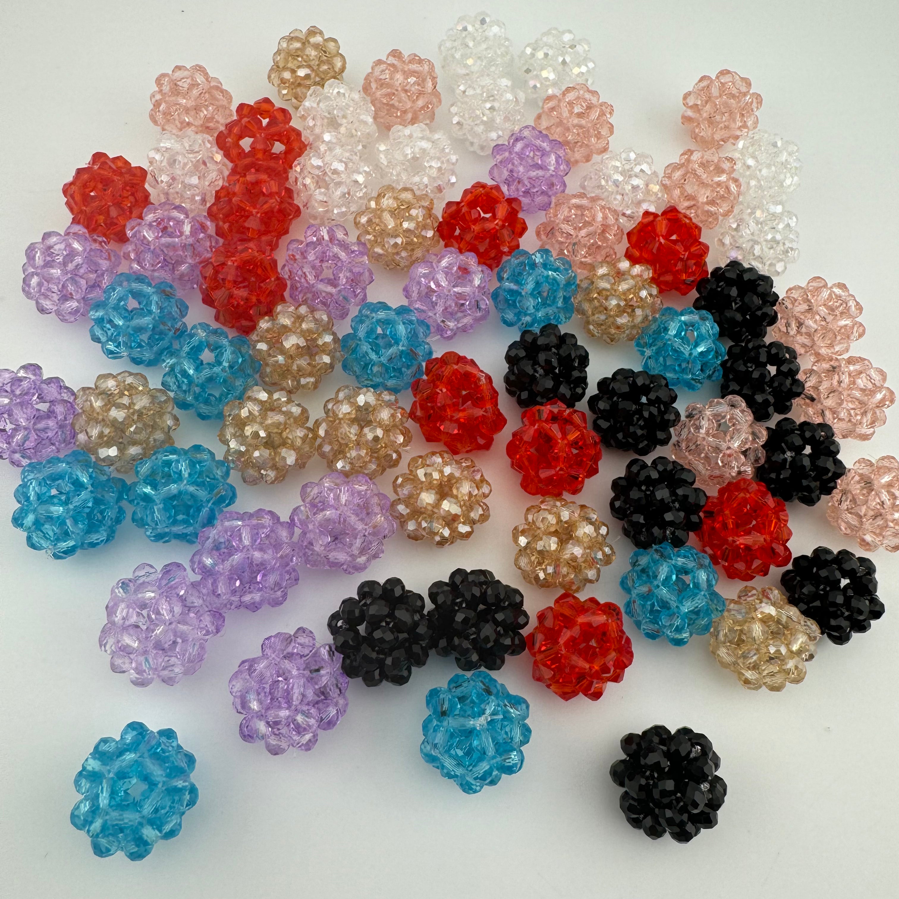 16MM Mixed Color Woven Zircon Balls Acrylic Beads Fit For Beadable Pens