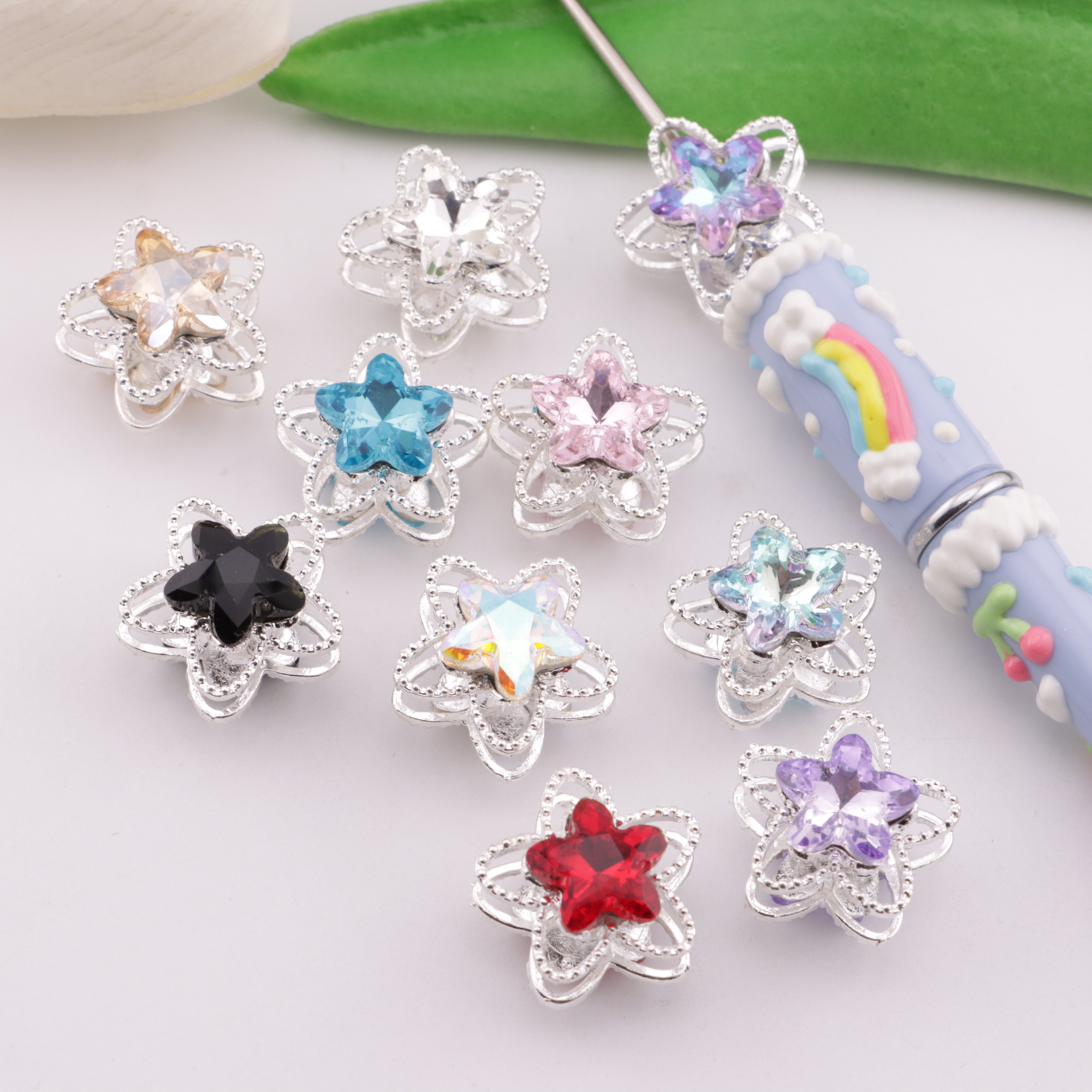 FS6326- Five - pointed Star Four - way Alloy Beads