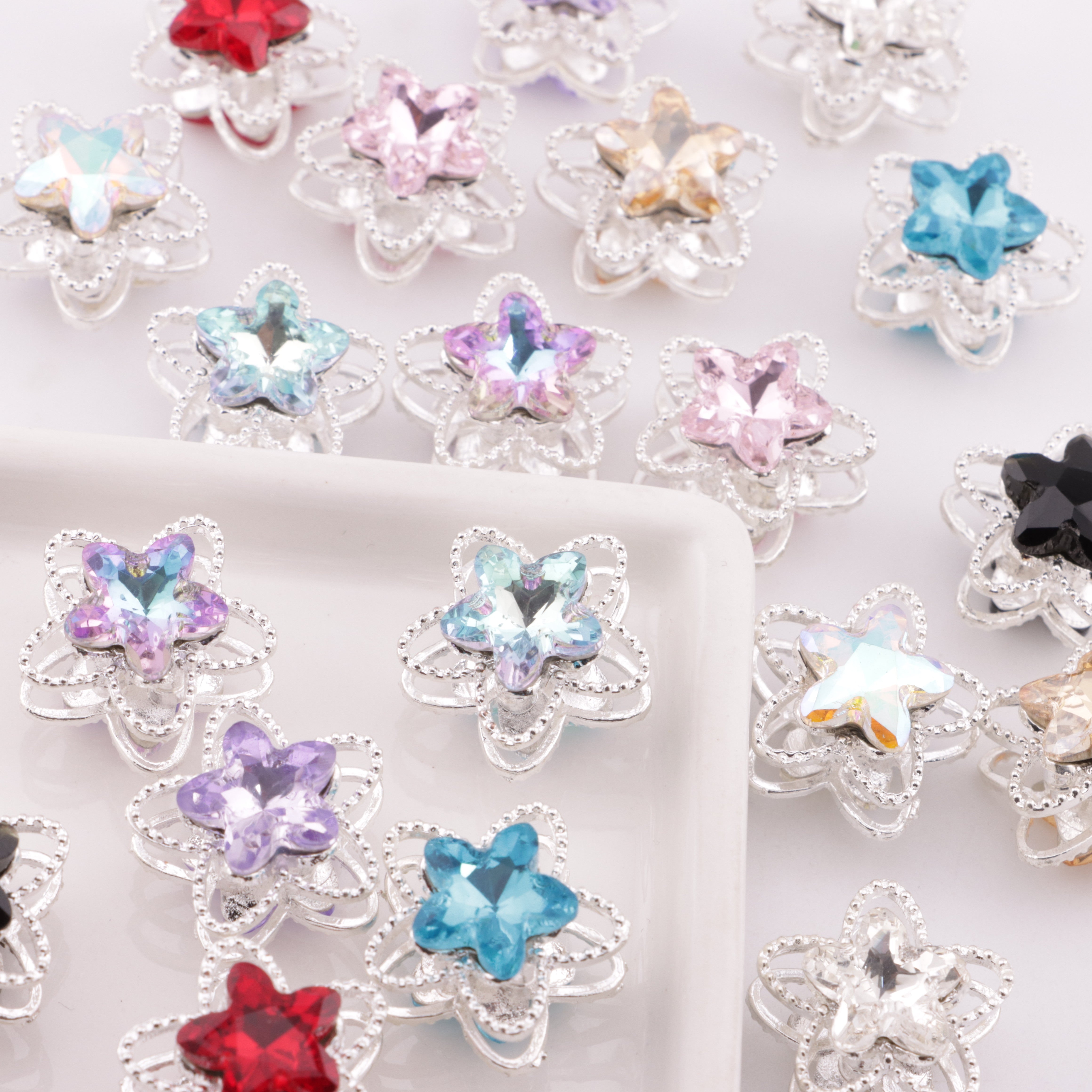 FS6326- Five - pointed Star Four - way Alloy Beads