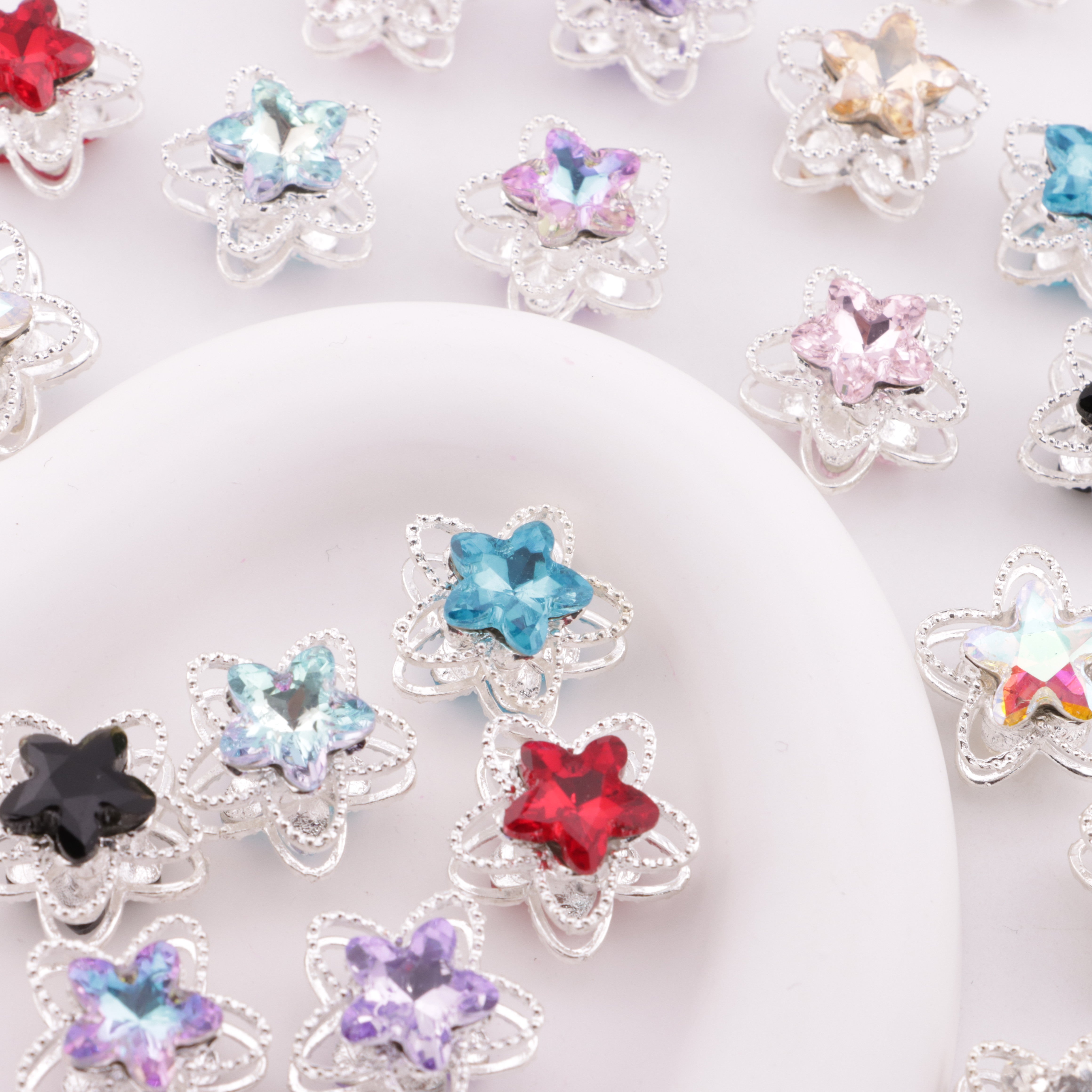 FS6326- Five - pointed Star Four - way Alloy Beads