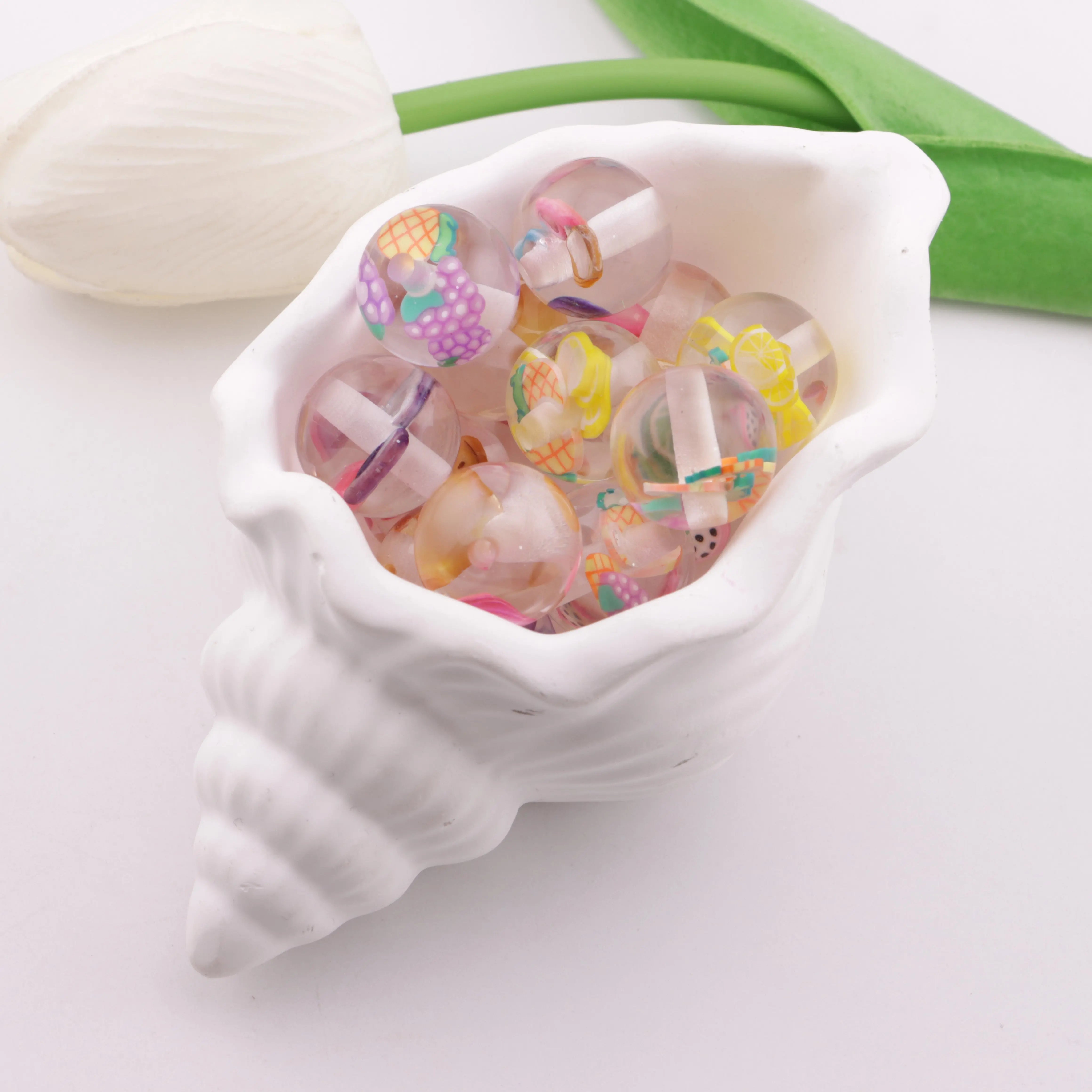 FS0991- 16MM Clear Round Various of Kinds Fruit Resin Beads Fit For Beadable Pens Zoe's DIY Shop