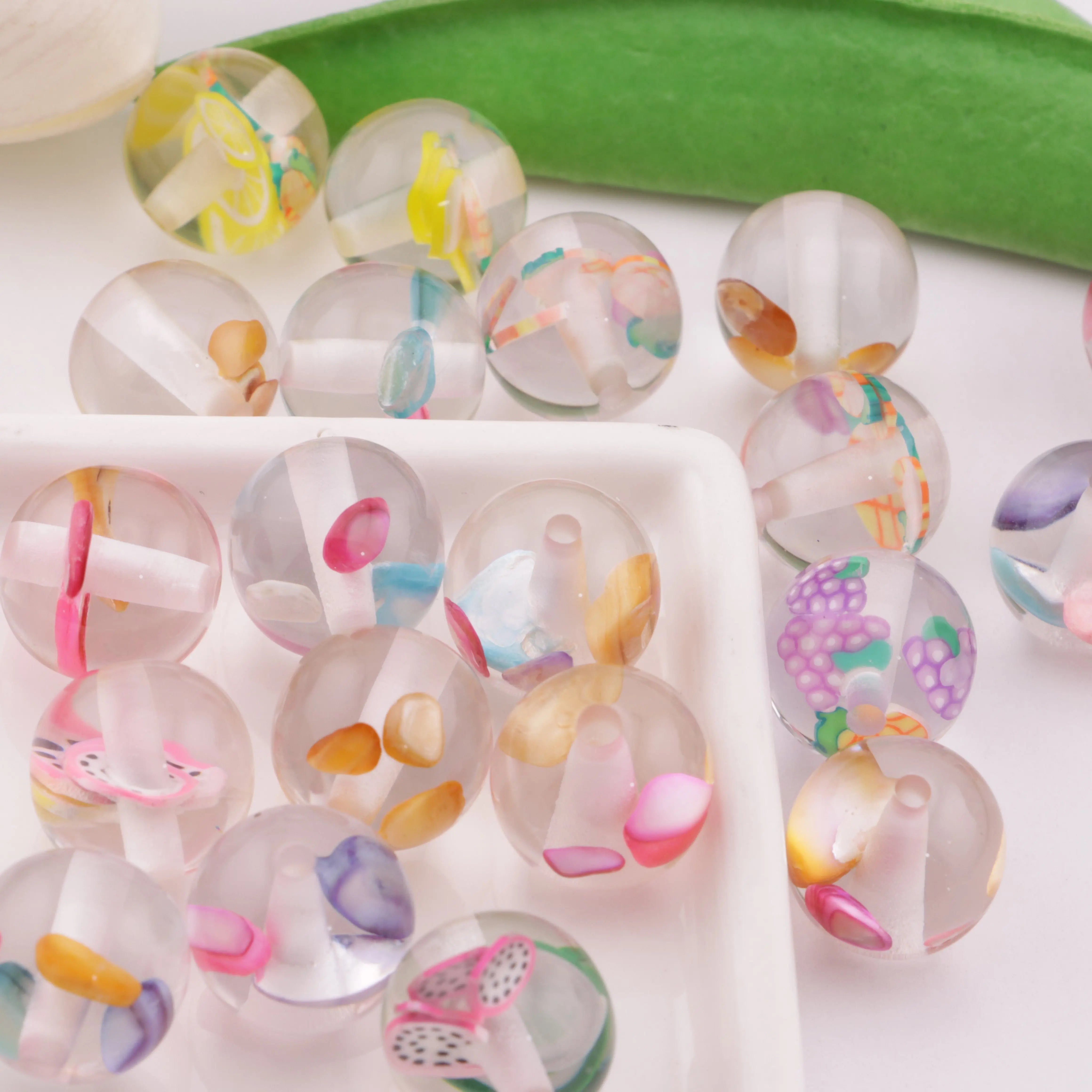 FS0991- 16MM Clear Round Various of Kinds Fruit Resin Beads Fit For Beadable Pens Zoe's DIY Shop