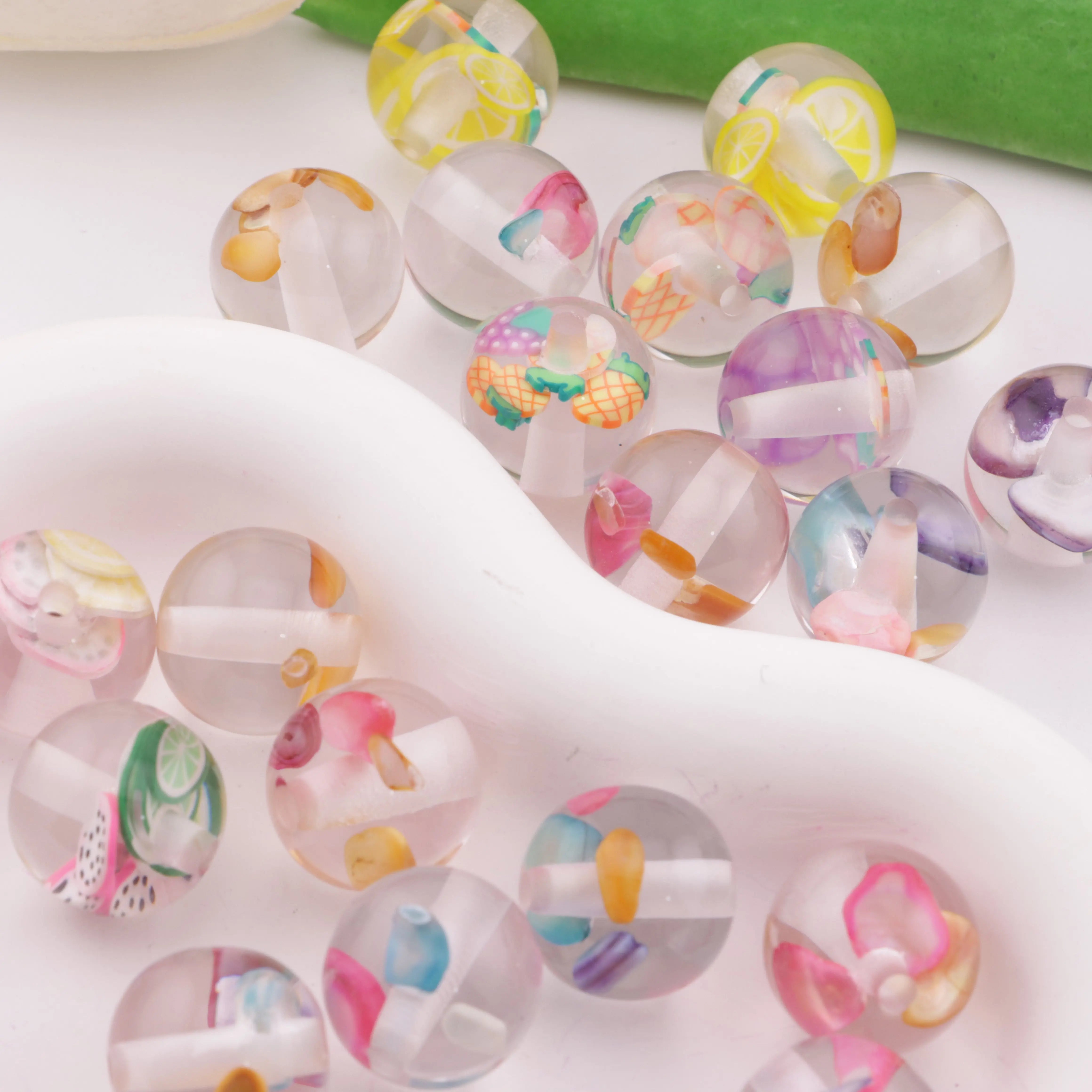 FS0991- 16MM Clear Round Various of Kinds Fruit Resin Beads Fit For Beadable Pens Zoe's DIY Shop