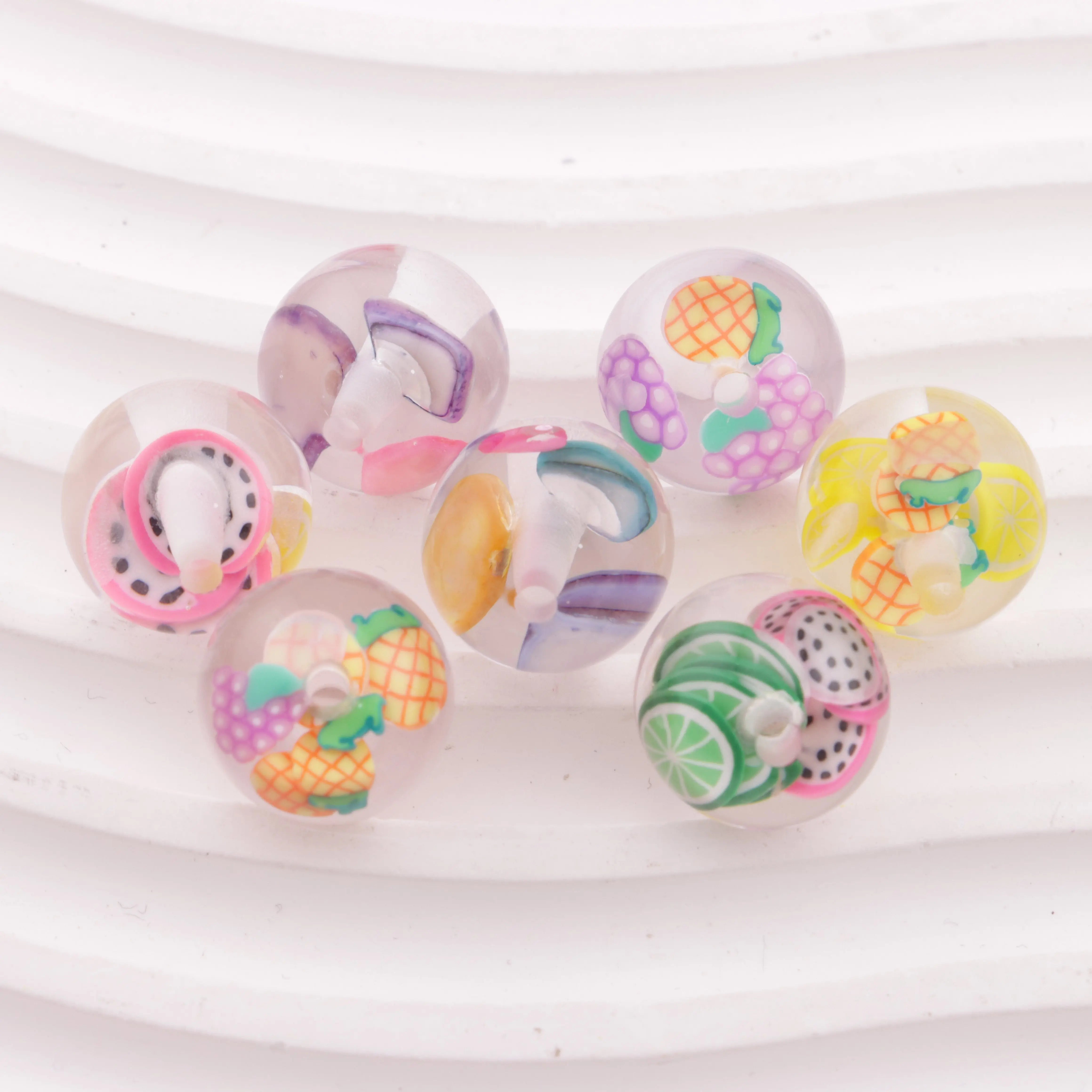 FS0991- 16MM Clear Round Various of Kinds Fruit Resin Beads Fit For Beadable Pens Zoe's DIY Shop
