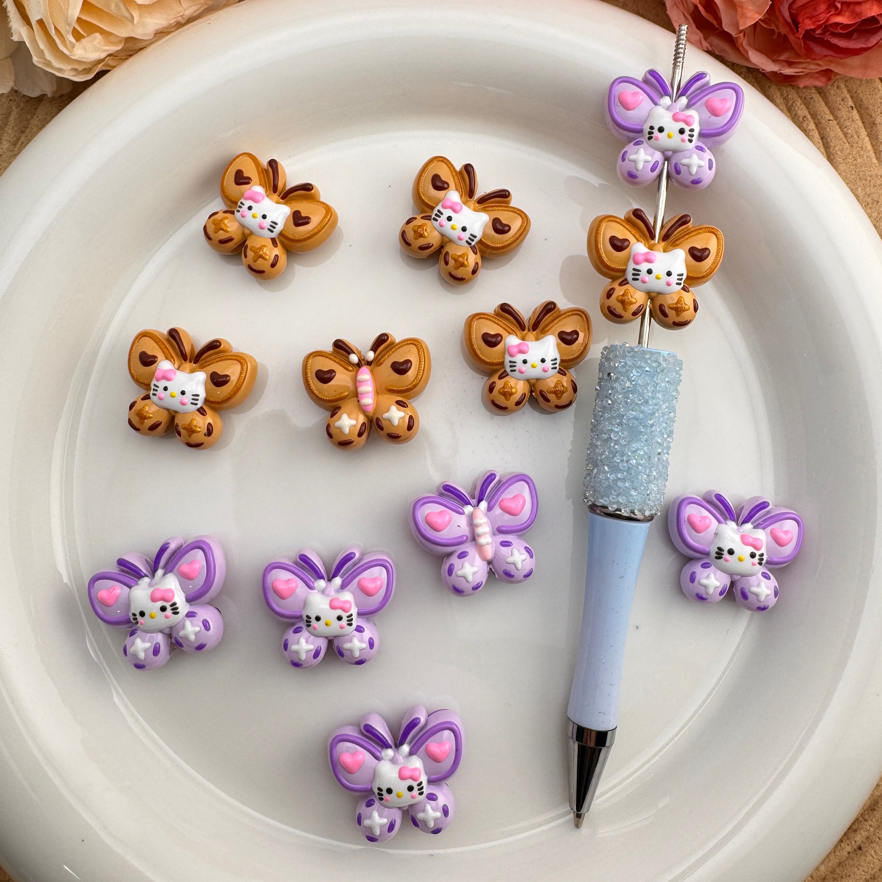 HK Butterfly Hand-Painted Beads Zoe DIY Wholesale