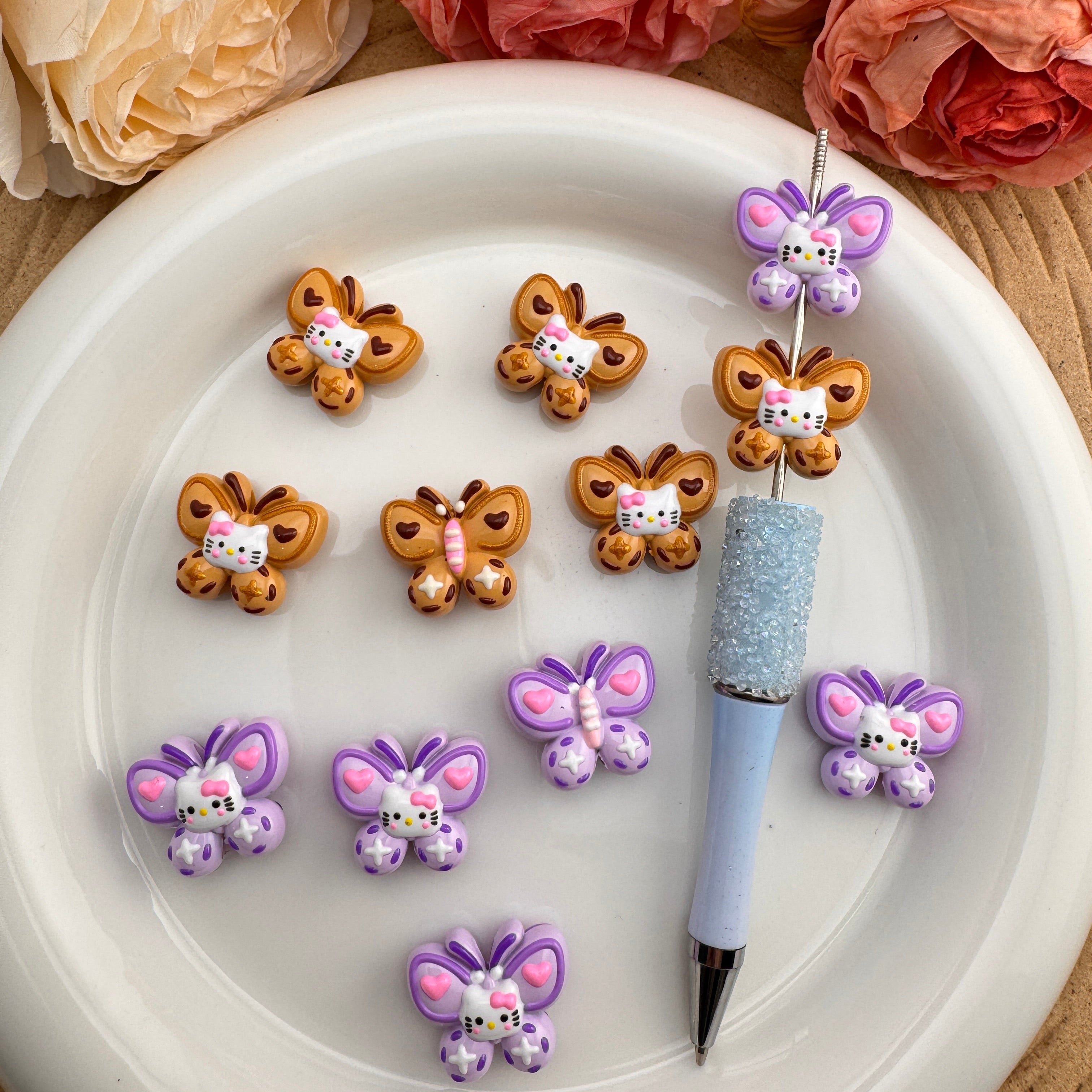 HK Butterfly Hand-Painted Beads Zoe DIY Wholesale