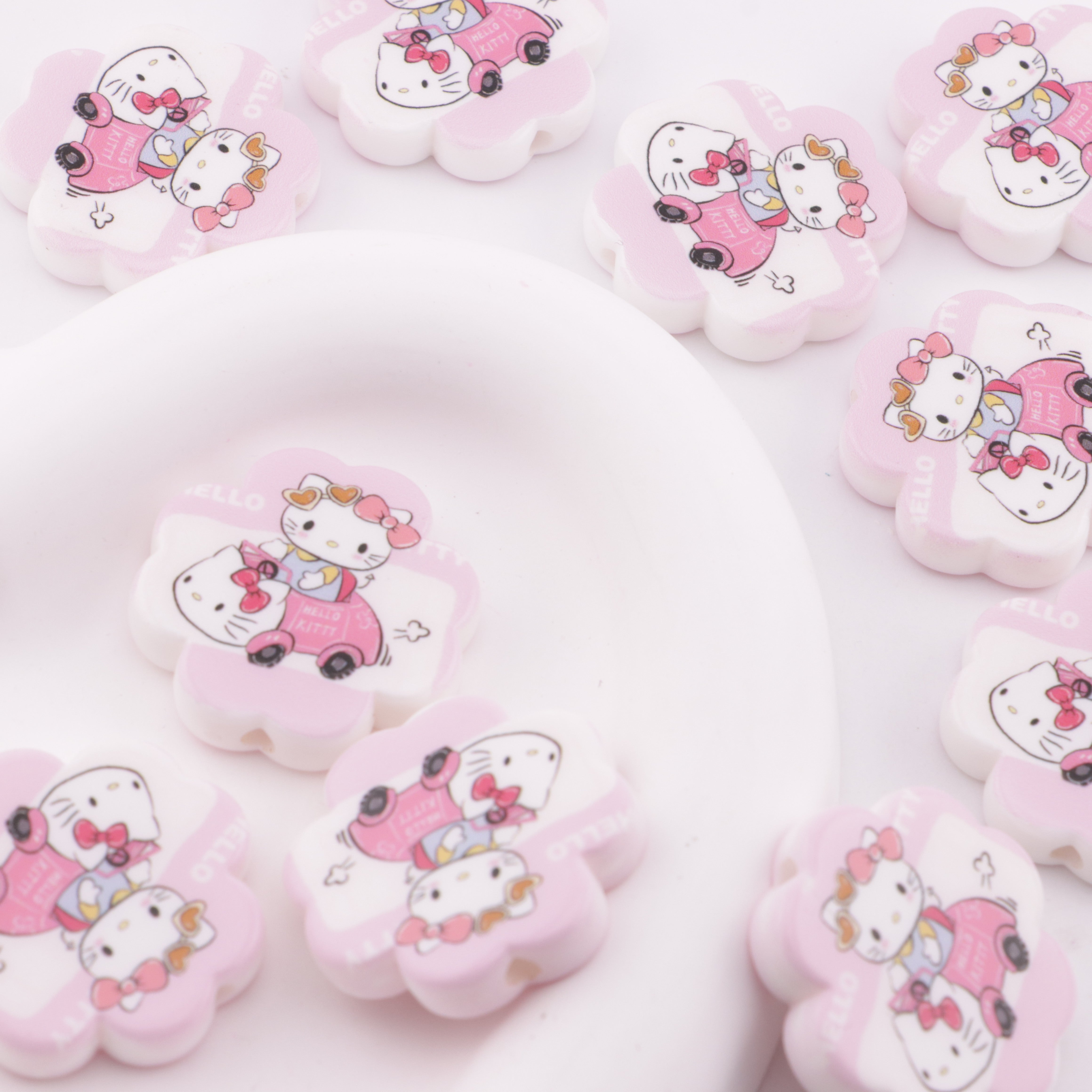 FS6345- 30*30Mm Hk 8 Petal Flower Plate Beads Eight-Petal Flower Kitty Beads
