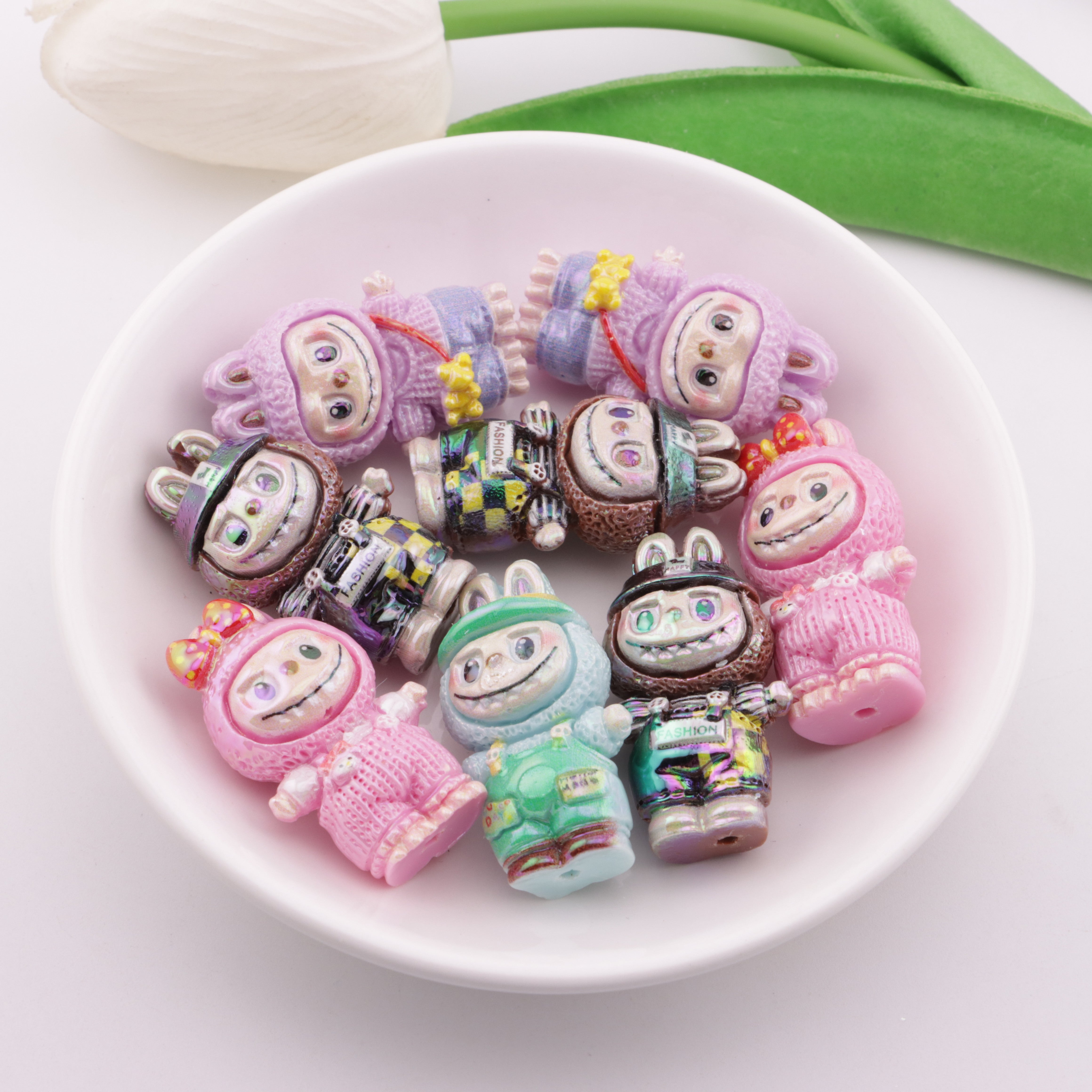 FS6361- 3D Stereoscopic Labubu Resin Beads