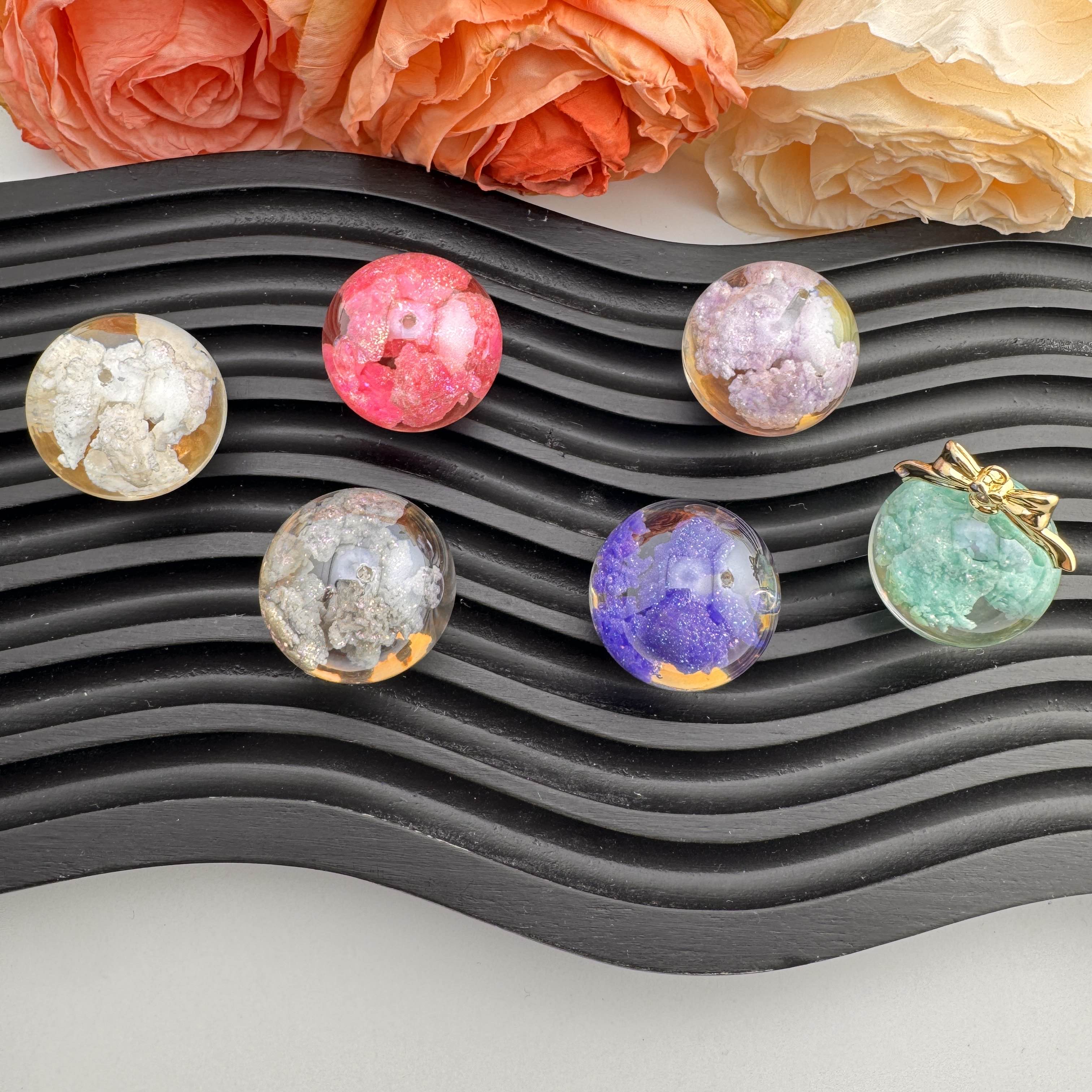 FS10065-25mm Glowing Cloud ResinBeads For Beadable Pens Keychain Making