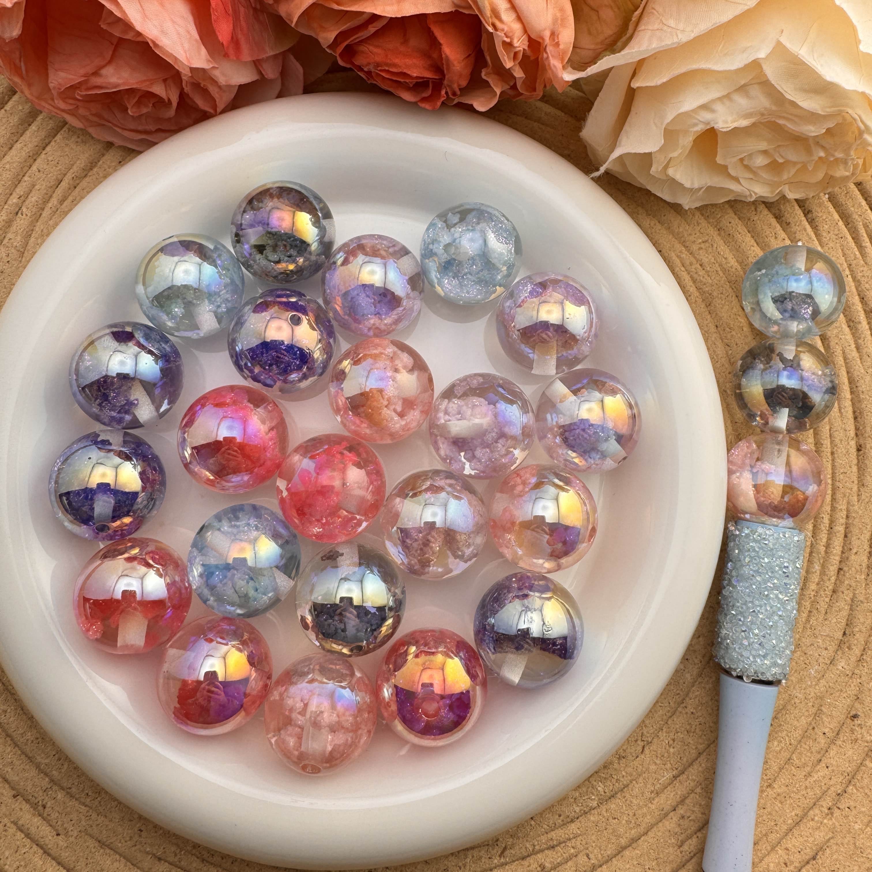 FS10062-20mm Cloud Glowing Resin Beads For Beadable Pens Making Keychain Making