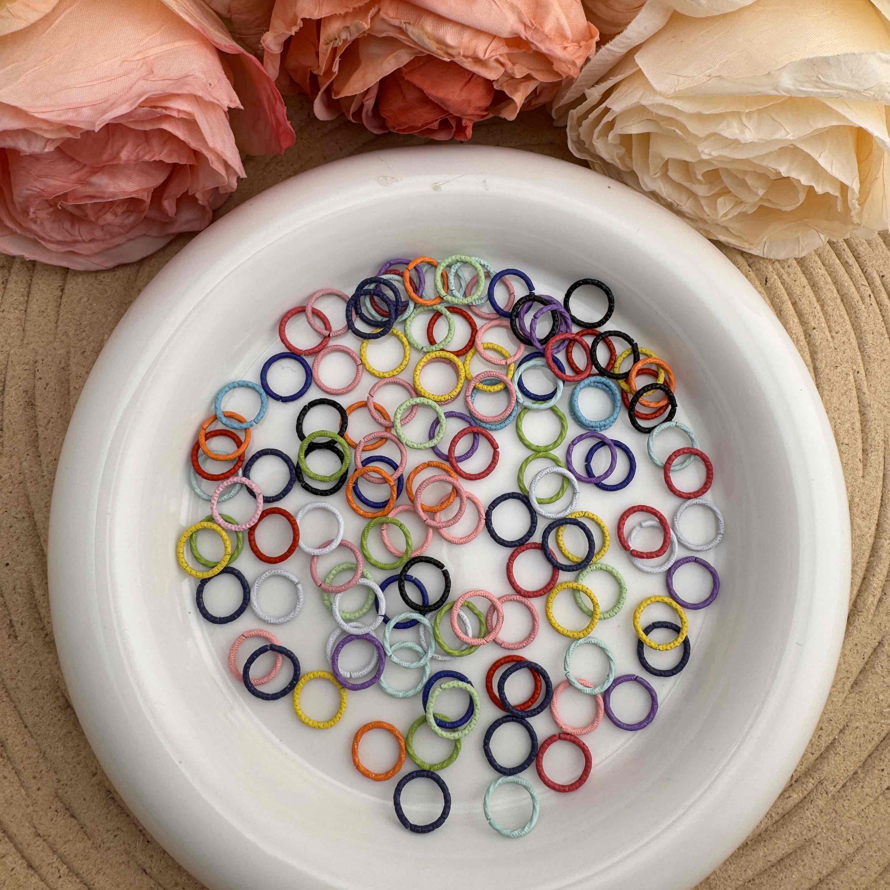 FS10082-10mm Random Mixed Color Closed Ring For Making Keychain Jewelry Making