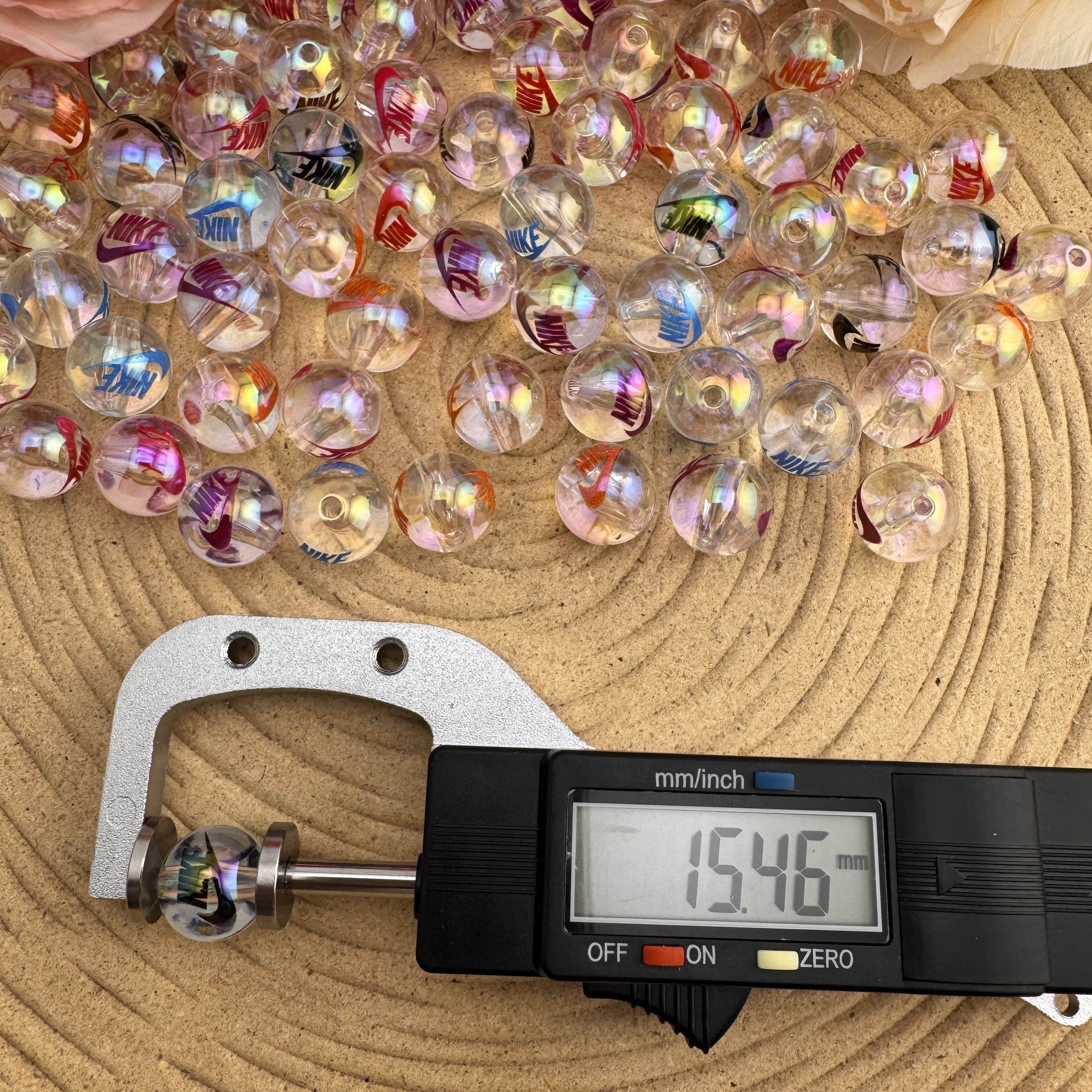 FS10087-16mm Random Mixed Clear Nike Shoes Acrylic Beads For Beadable Pens Keychain Making