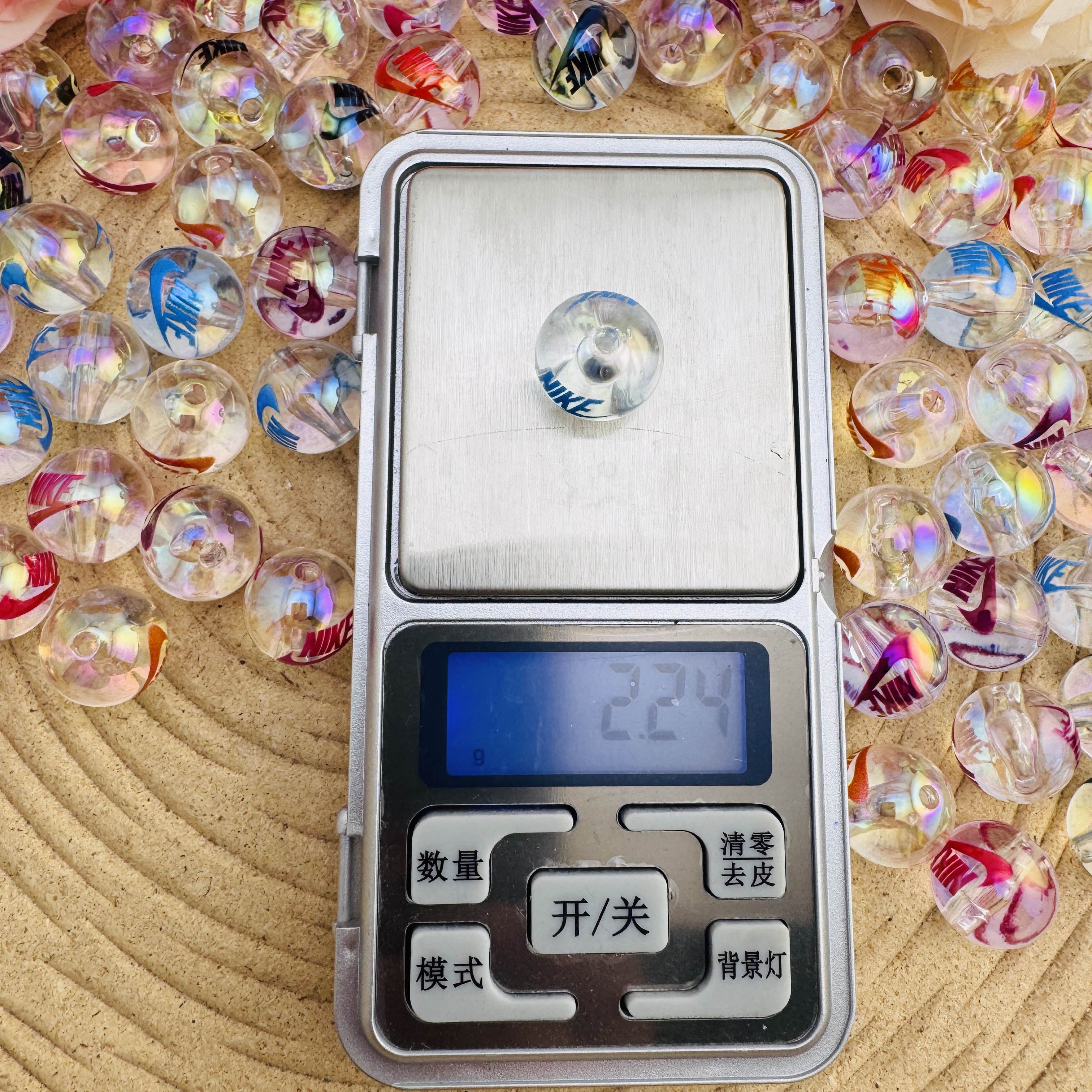 FS10087-16mm Random Mixed Clear Nike Shoes Acrylic Beads For Beadable Pens Keychain Making